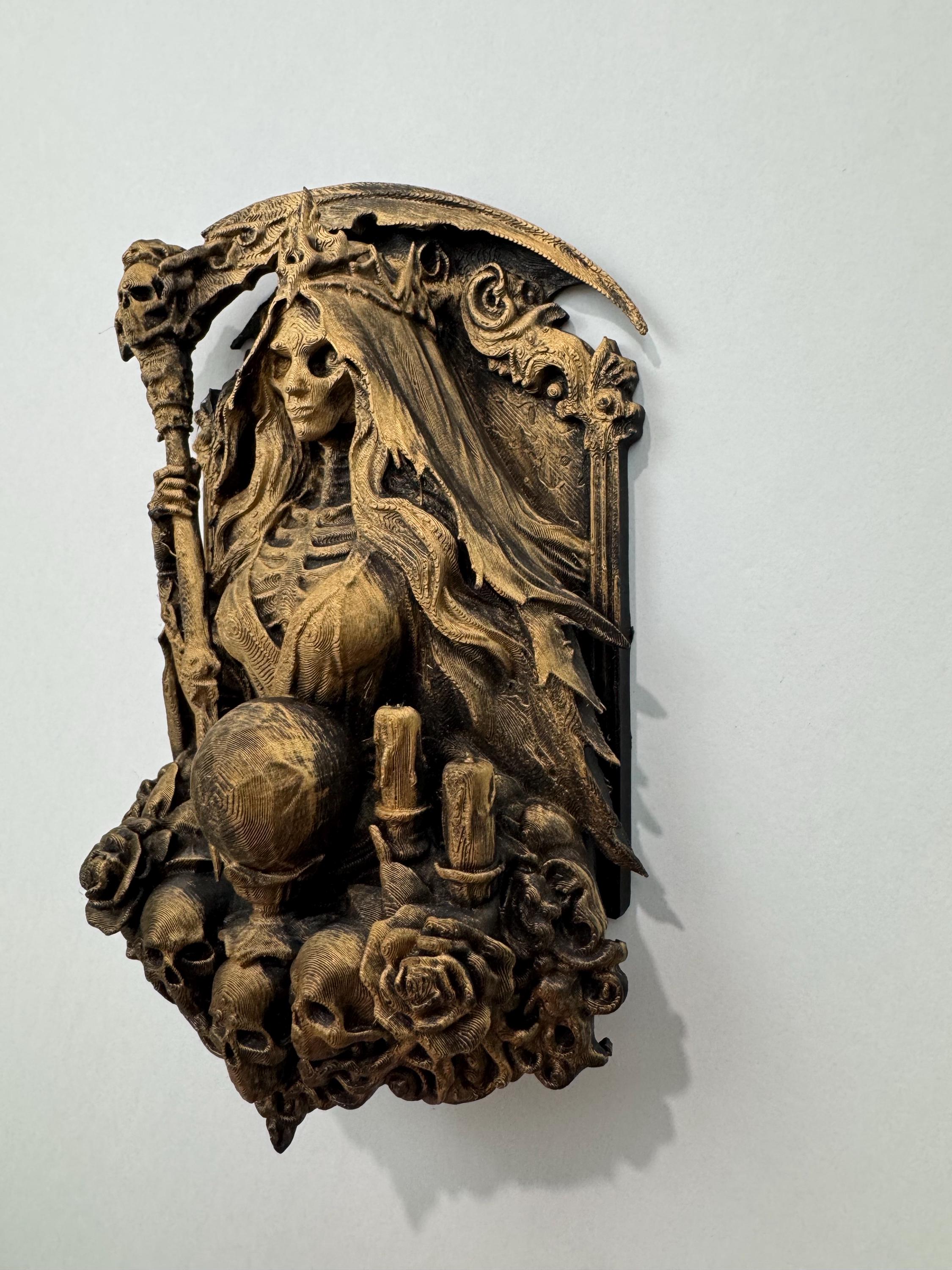 Gothic Grim Reaper Wall Decor, Skeleton Queen Wall Art, Dark Fantasy Home Decor, Gothic Skull Wall Hanging, Occult Death Art Plaque Horror