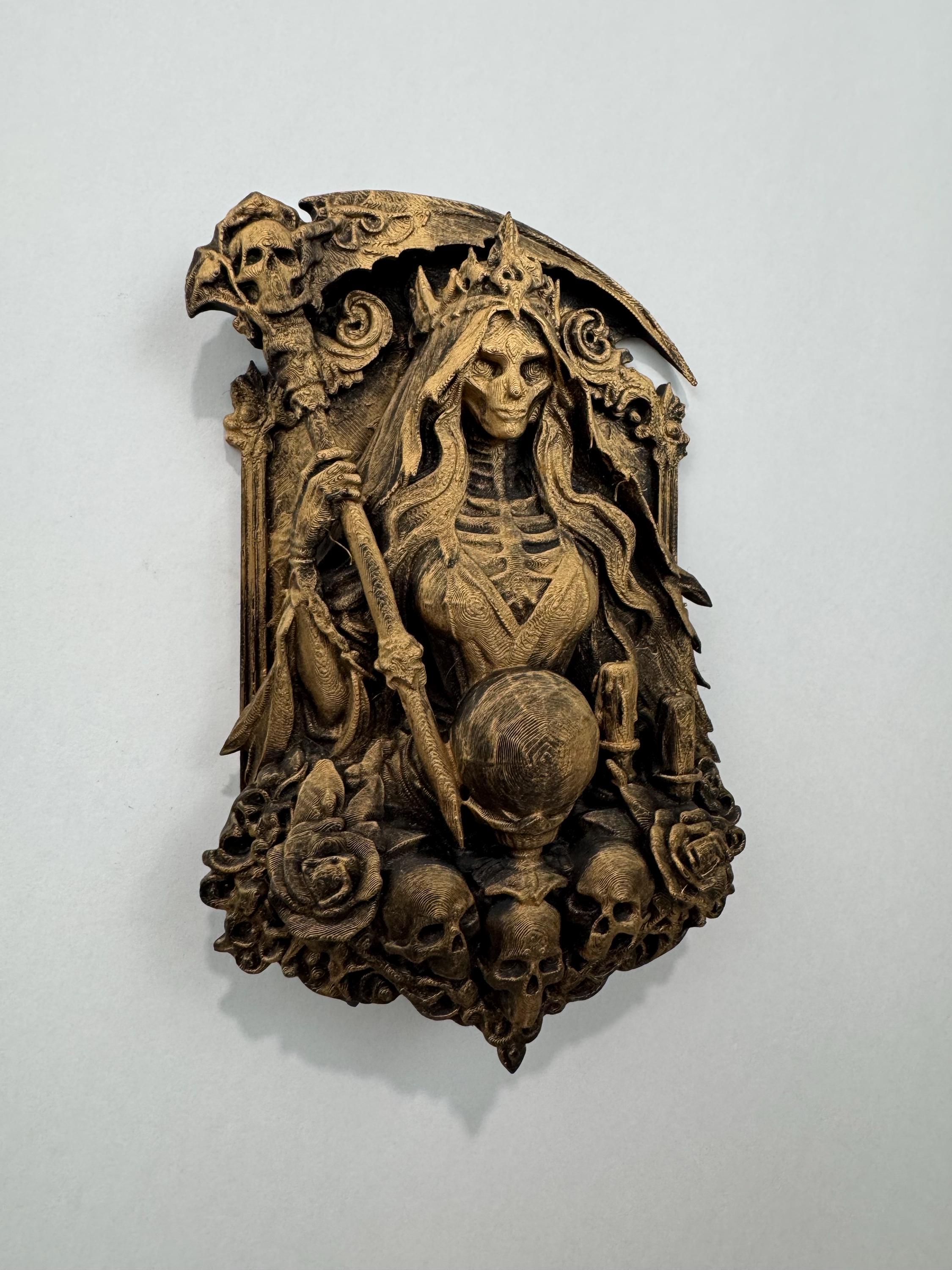 Gothic Grim Reaper Wall Decor, Skeleton Queen Wall Art, Dark Fantasy Home Decor, Gothic Skull Wall Hanging, Occult Death Art Plaque Horror