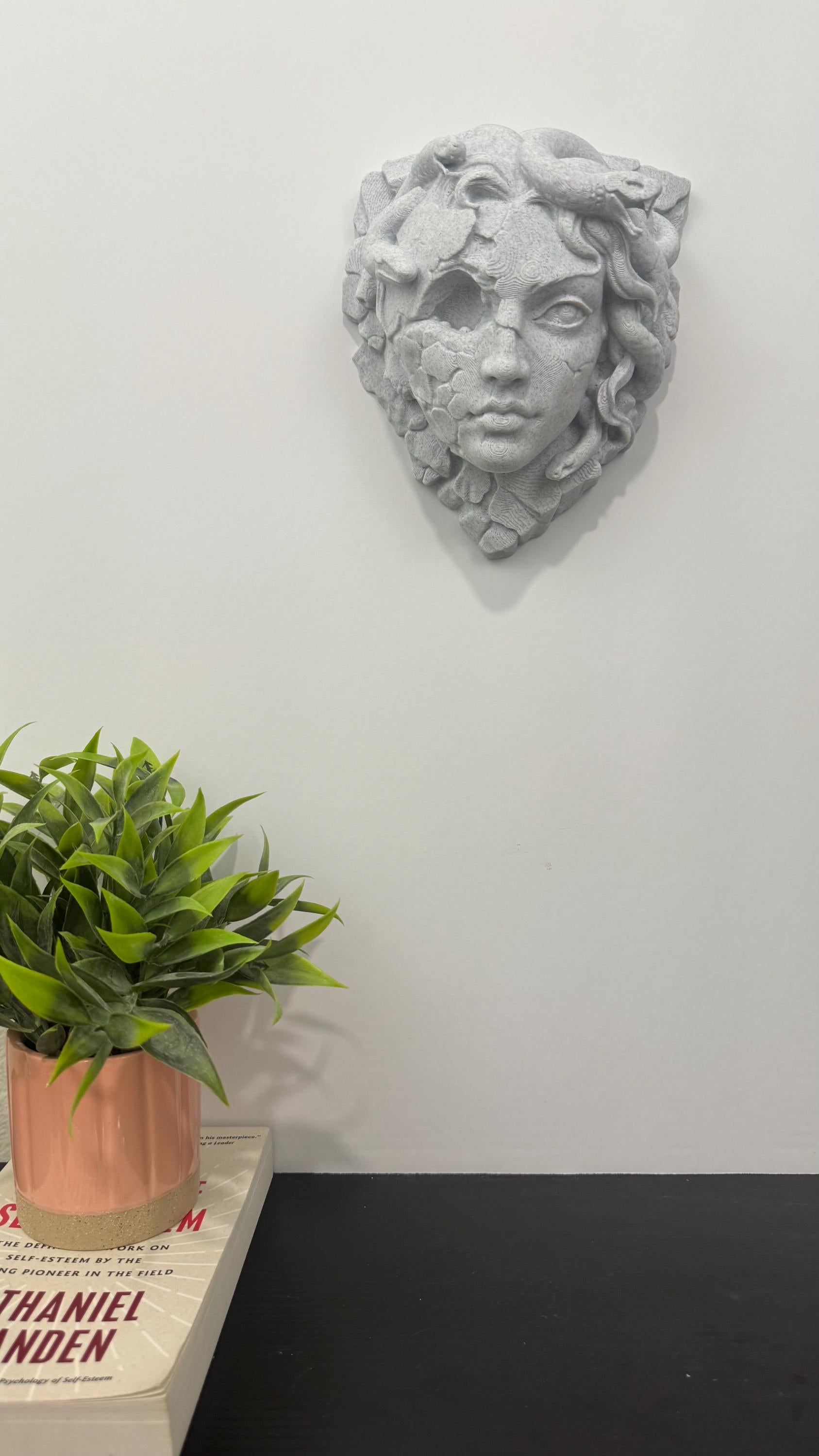 Medusa Wall Sculpture Gothic Mythology Decor | Stone Style Gorgon Wall Art | Dark Classical Greek Relief