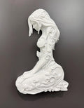 Spirit of the Forest Wall Sculpture - Art Nouveau 3D Print with Marble Finish & Floral Leaf Accents
