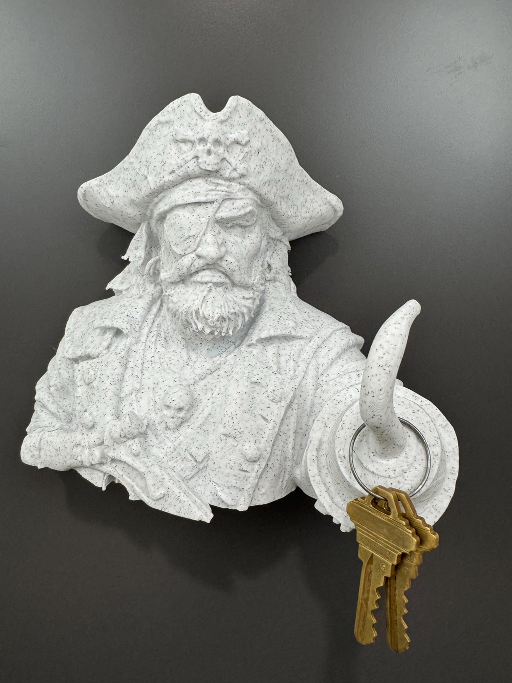 Pirate Skull Wall Key Holder Hook Nautical Gothic Decor Pirate Captain Wall Mount Entryway Man Cave Coastal Home Decor