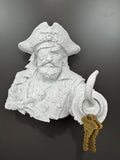 Pirate Skull Wall Key Holder Hook Nautical Gothic Decor Pirate Captain Wall Mount Entryway Man Cave Coastal Home Decor