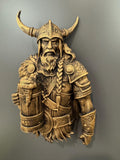 Viking Beer Warrior Wall Sculpture | Masculine Wall Art | Man Cave & Home Bar Decor | Beer Gift for Him | Game Room