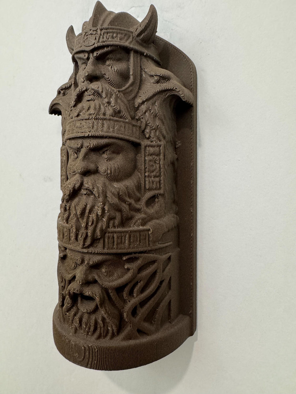 Viking Wall Art Norse Gods Relief Sculpture | Odin Inspired Wood Look Wall Hanging | Scandinavian Mythology Home Decor
