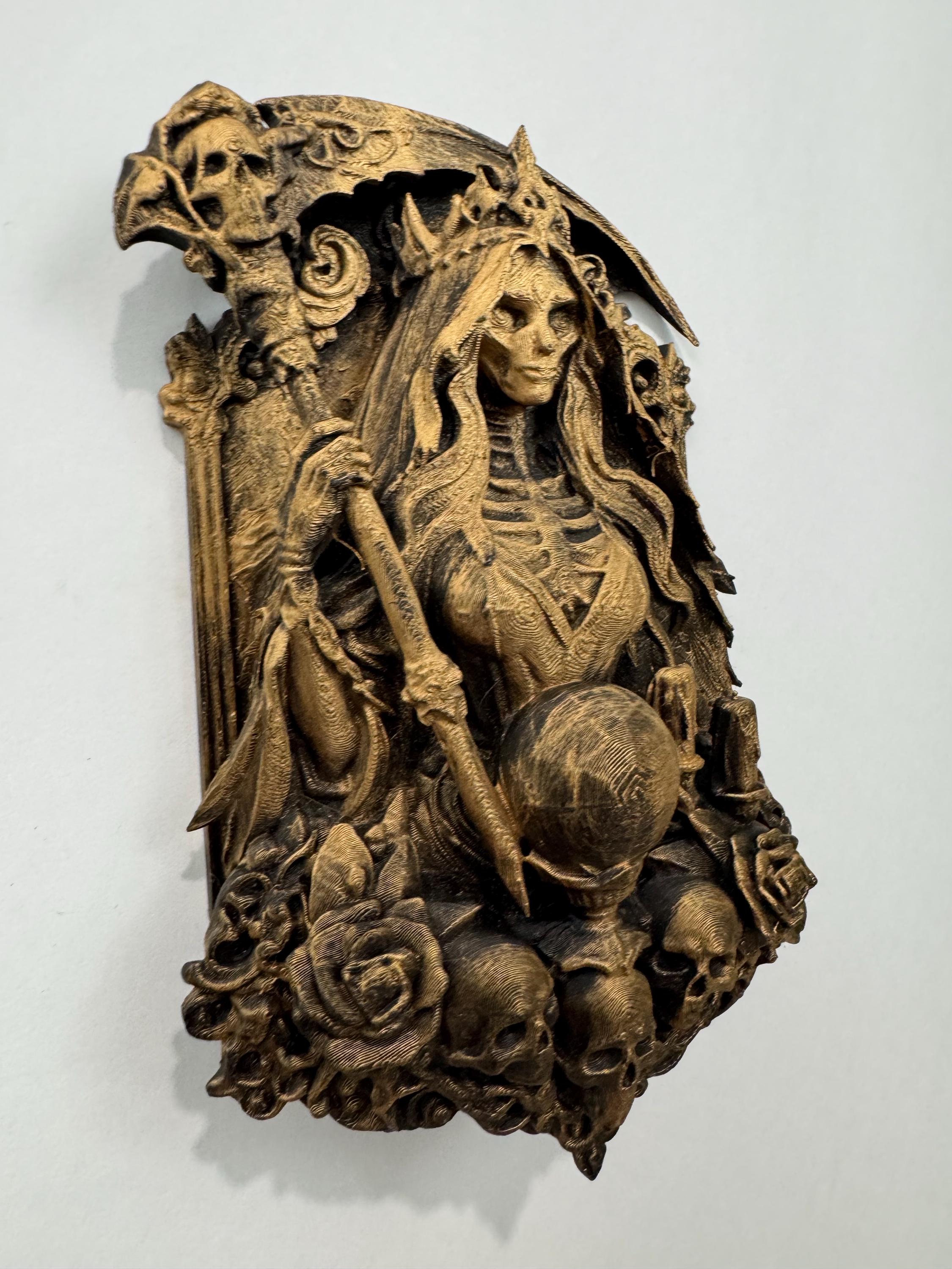 Gothic Grim Reaper Wall Decor, Skeleton Queen Wall Art, Dark Fantasy Home Decor, Gothic Skull Wall Hanging, Occult Death Art Plaque Horror