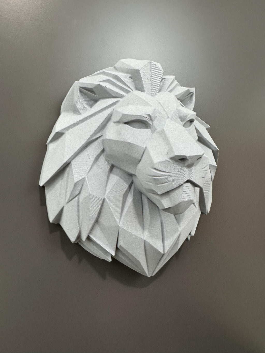Lion Head Wall Sculpture | Geometric Low Poly Animal Decor | Modern Masculine Wall Art | Man Cave Office Statement Piece | Gift for Him