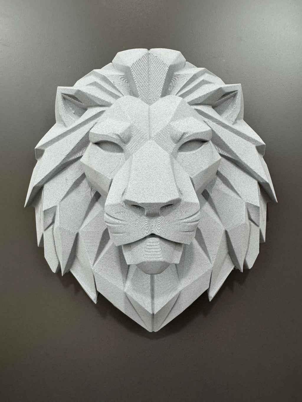 Lion Head Wall Sculpture | Geometric Low Poly Animal Decor | Modern Masculine Wall Art | Man Cave Office Statement Piece | Gift for Him