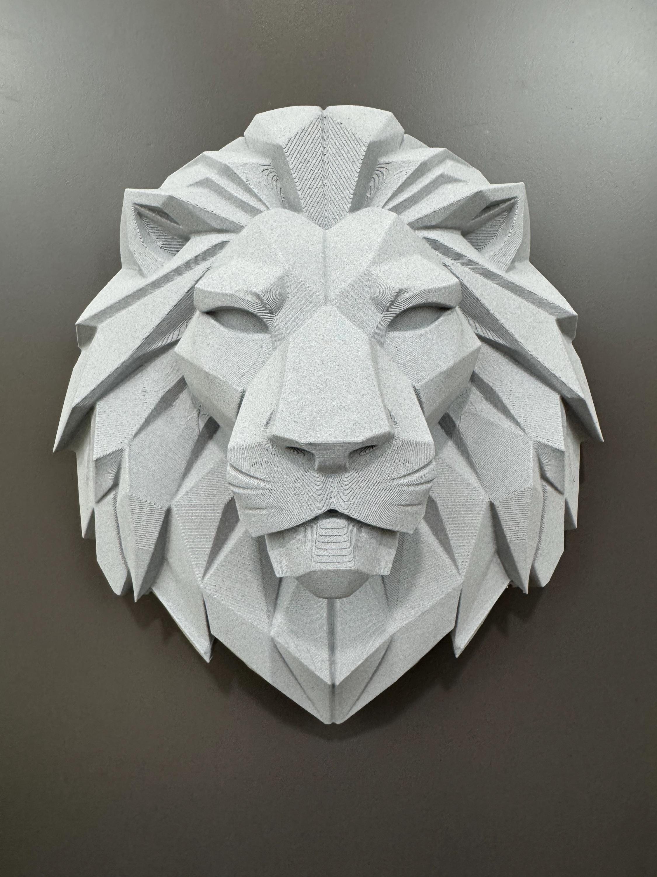 Lion Head Wall Sculpture | Geometric Low Poly Animal Decor | Modern Masculine Wall Art | Man Cave Office Statement Piece | Gift for Him