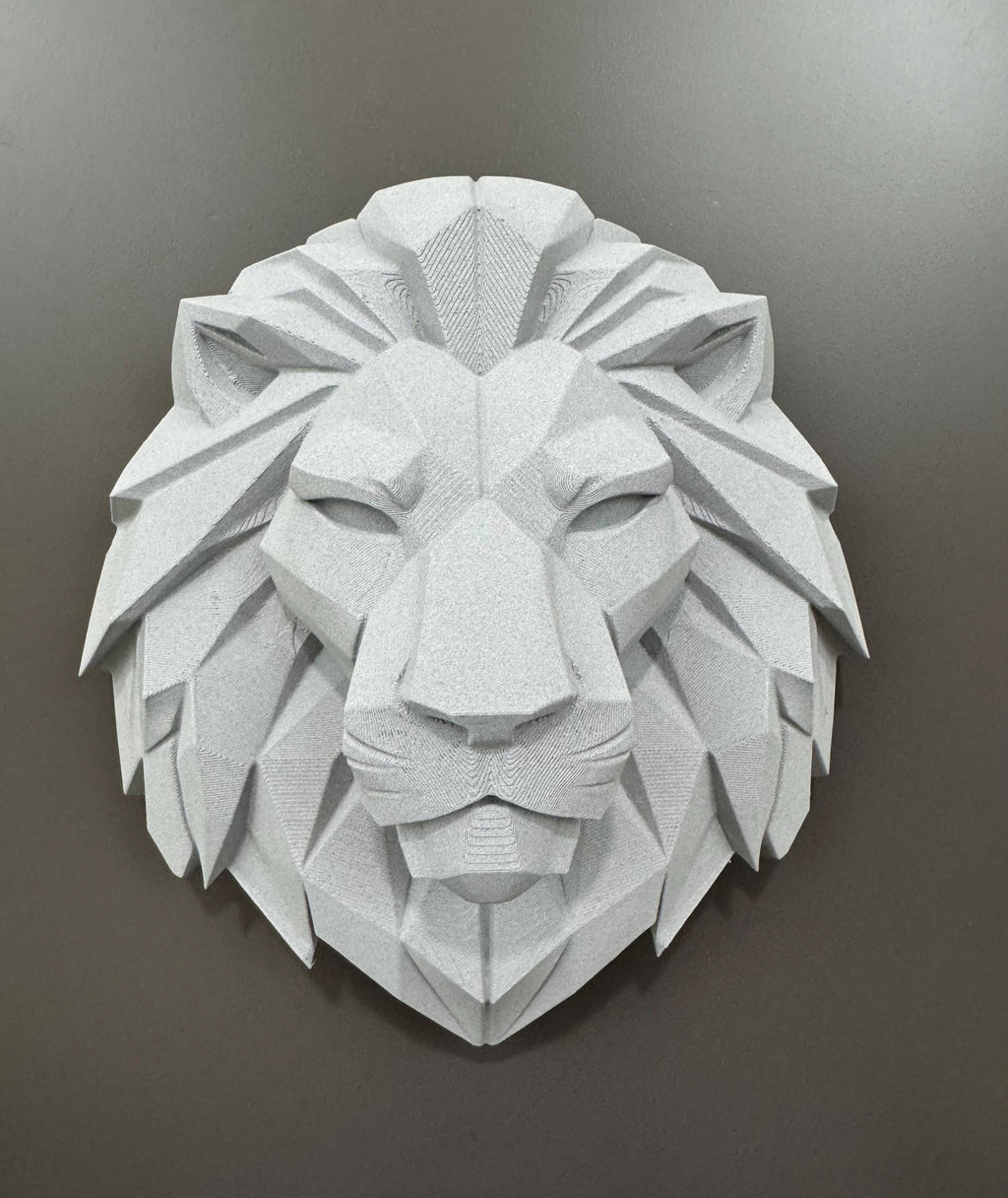 Lion Head Wall Sculpture | Geometric Low Poly Animal Decor | Modern Masculine Wall Art | Man Cave Office Statement Piece | Gift for Him