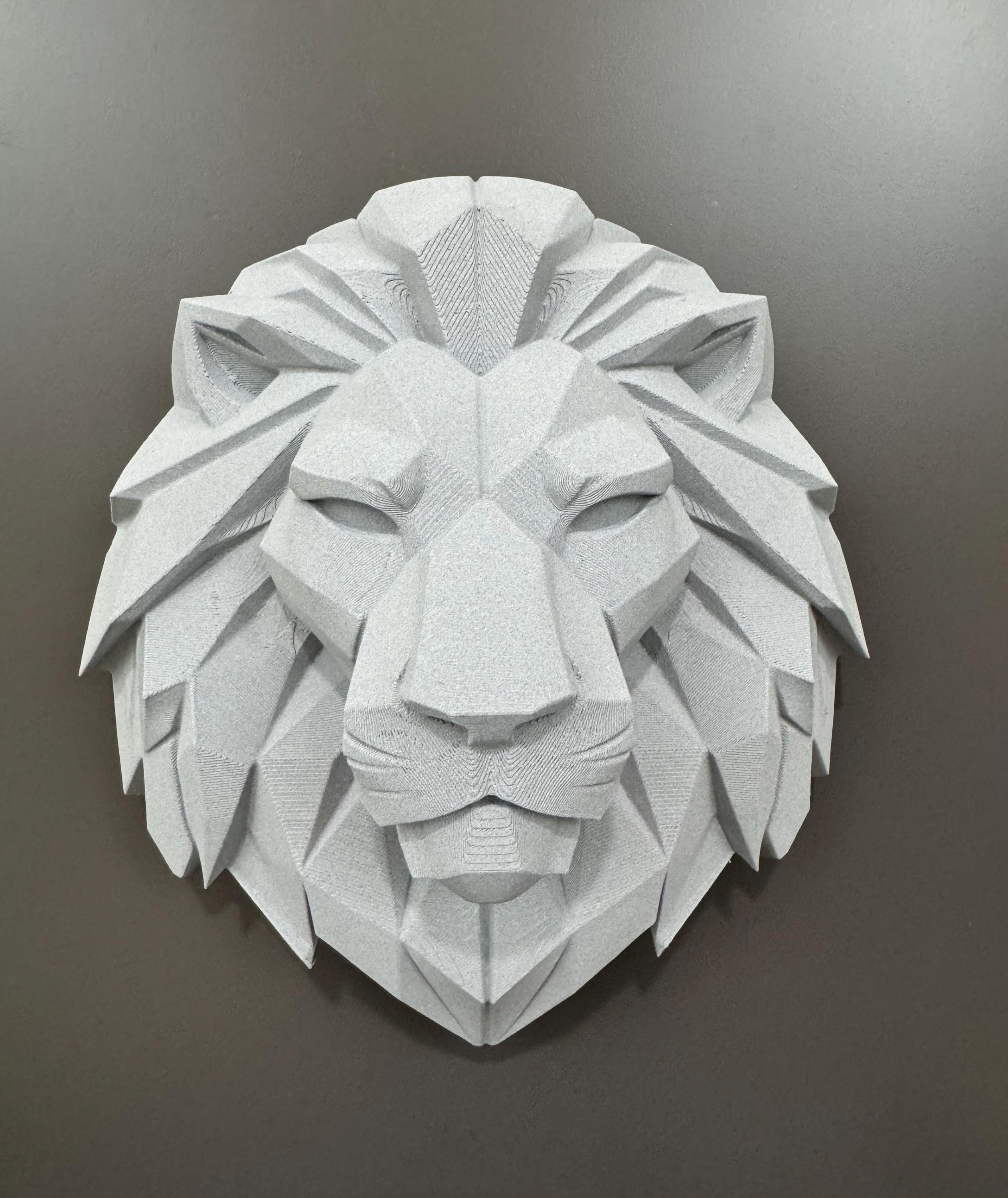 Lion Head Wall Sculpture | Geometric Low Poly Animal Decor | Modern Masculine Wall Art | Man Cave Office Statement Piece | Gift for Him