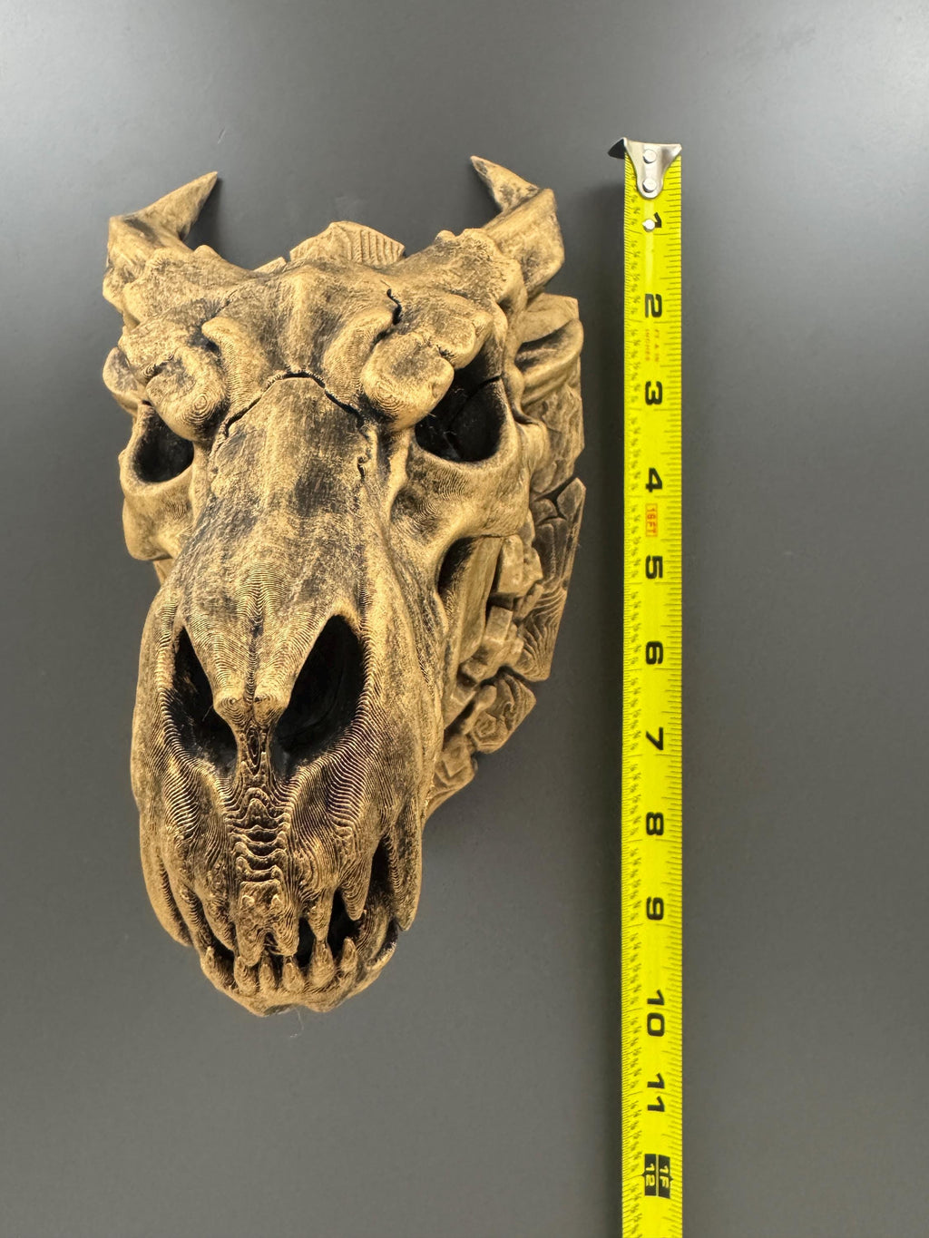Dragon Skull Wall Mount | Gothic Fantasy Wall Decor | Mythical Beast Sculpture | Dark Academia Home Decor | Dragon Gift for Him