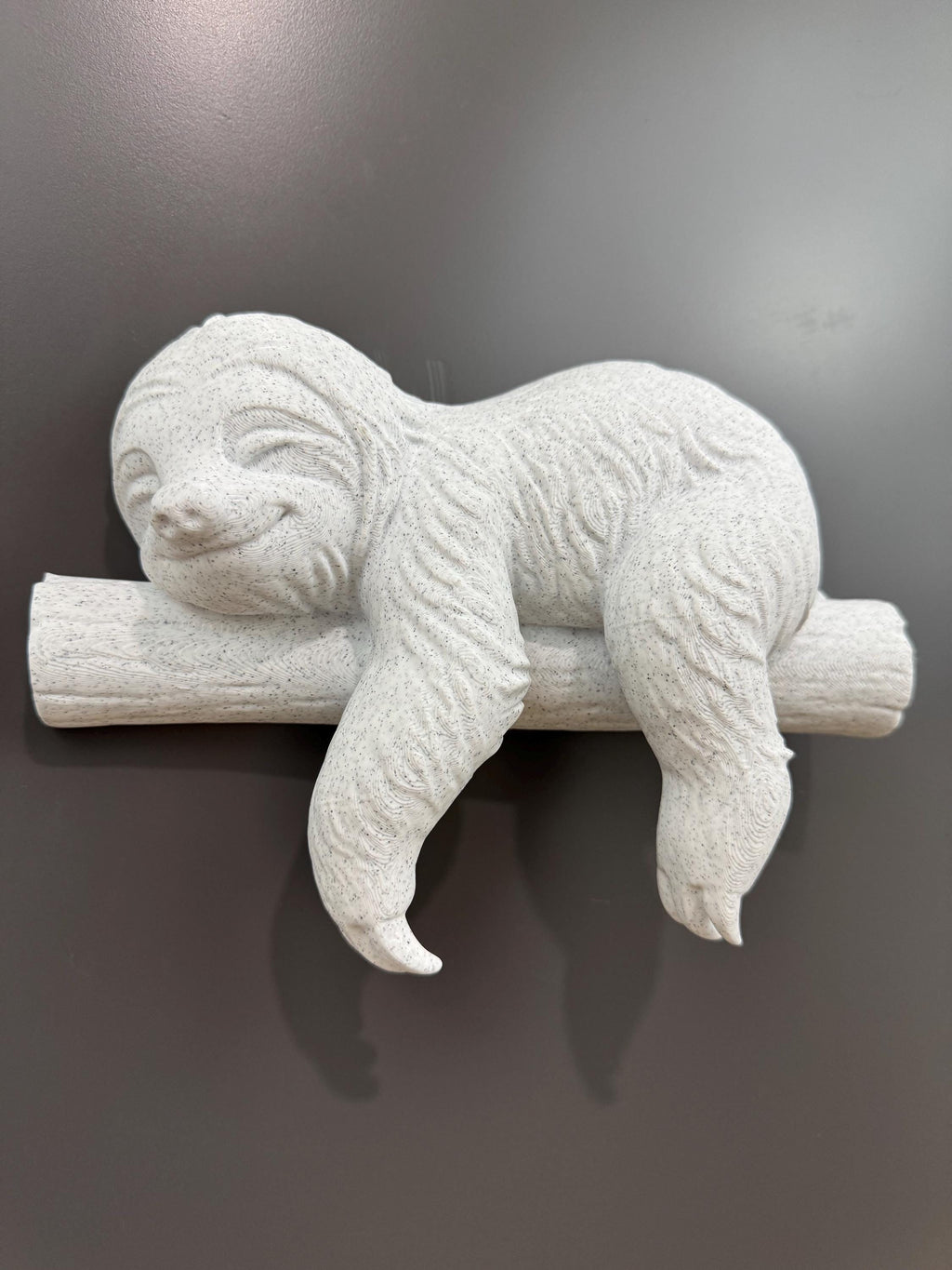 Sloth Wall Sculpture | Sleeping Sloth Wall Art | Stone Look Animal Decor | Calm Nature Wall Decor | Modern Organic Bedroom Nursery Accent