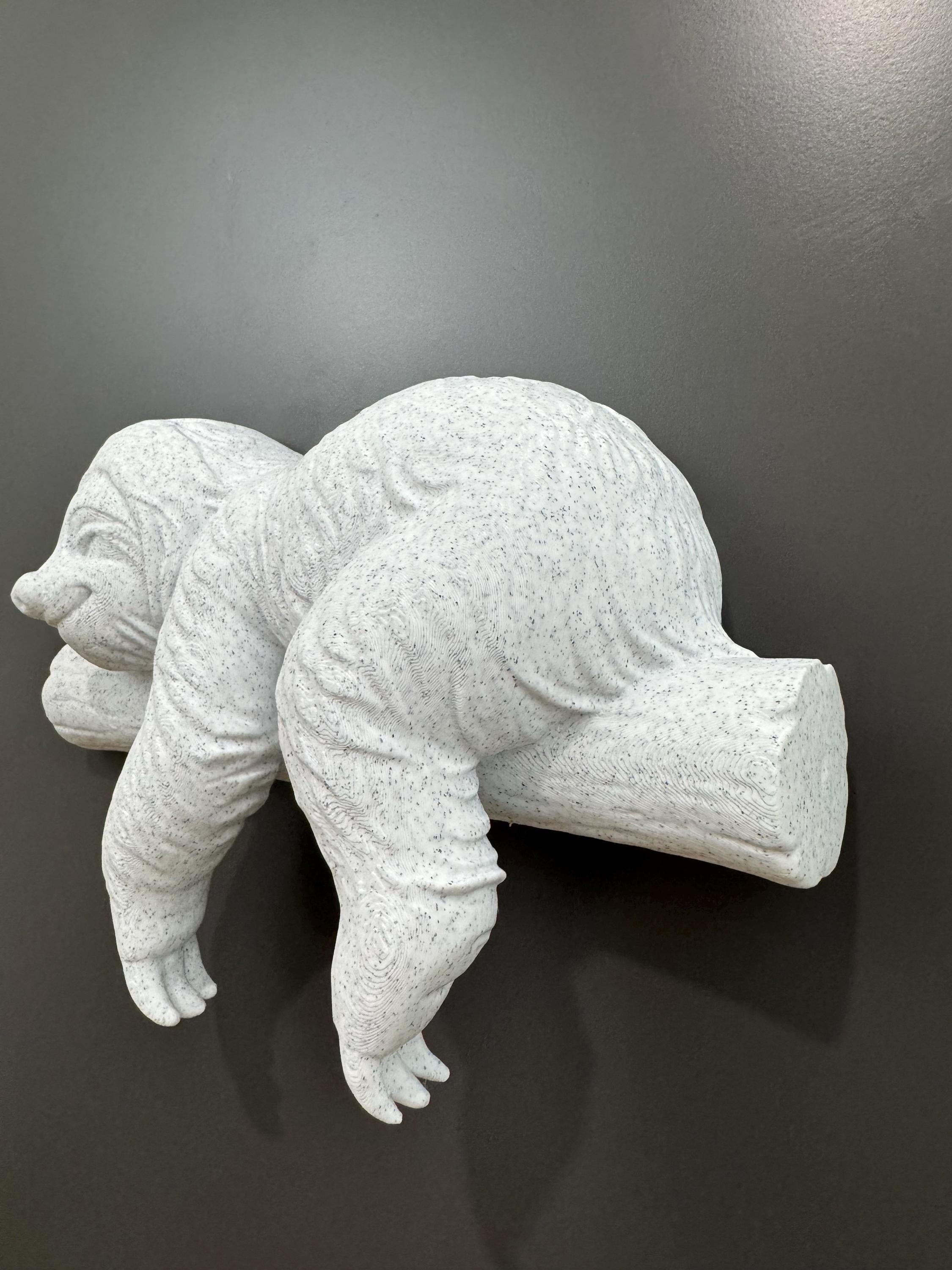 Sloth Wall Sculpture | Sleeping Sloth Wall Art | Stone Look Animal Decor | Calm Nature Wall Decor | Modern Organic Bedroom Nursery Accent