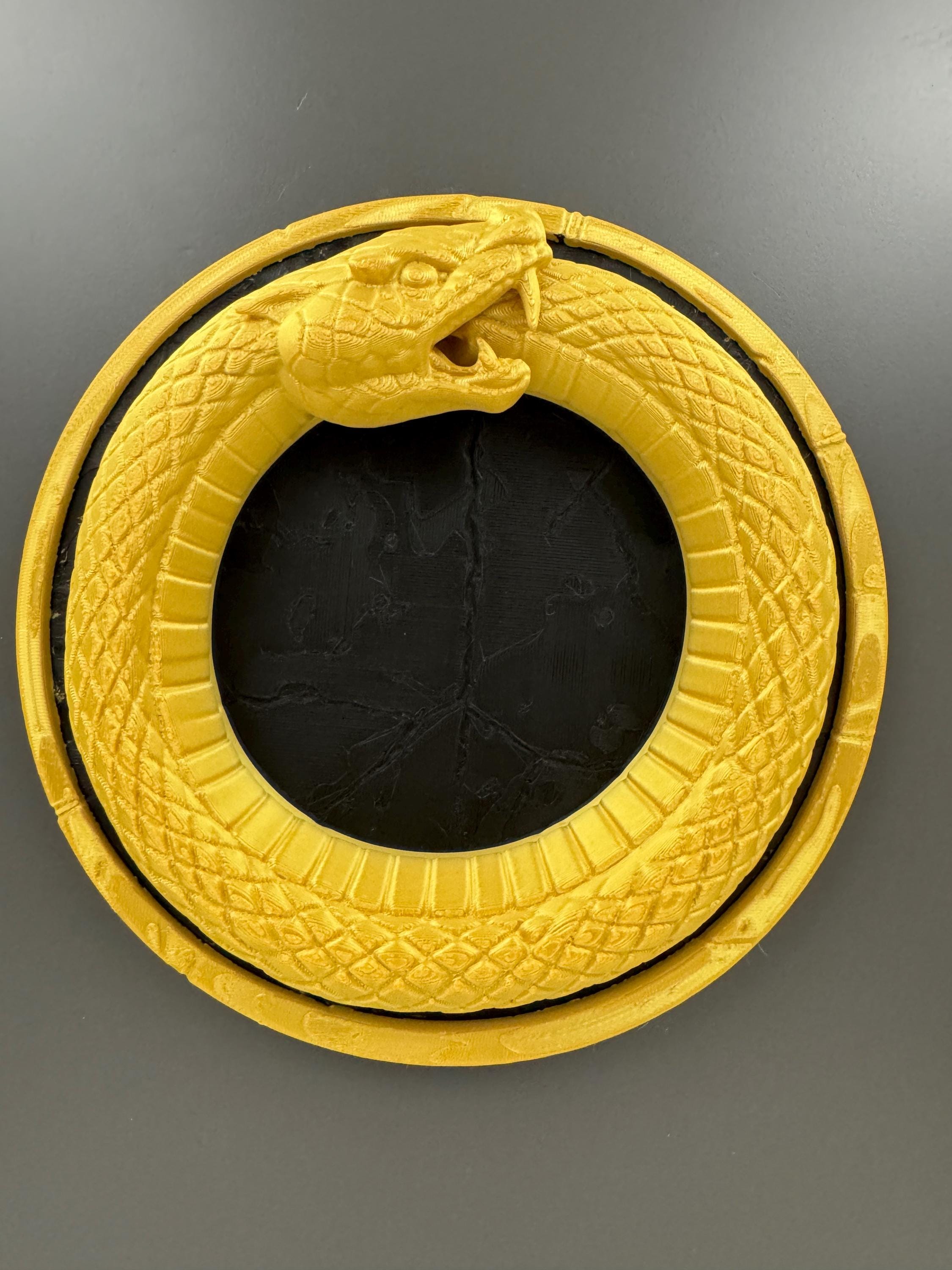 Ouroboros Wall Sculpture | Snake Eating Tail Wall Art | Alchemy Symbol Decor | Mystical Gold Snake Plaque | Gothic Witchy Wall Decor