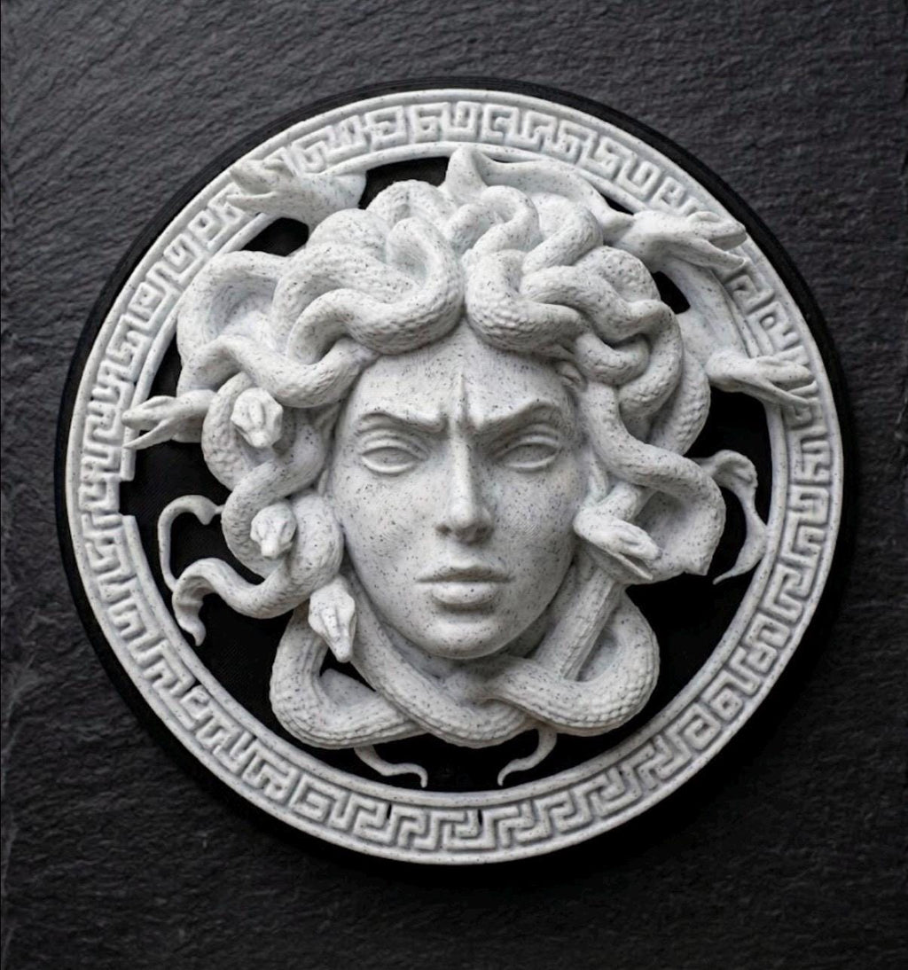 Medusa Wall Art Gorgon Greek Mythology Sculpture Stone Style Gothic Home Decor Dark Academia Plaque Greek Myth Head Hanging