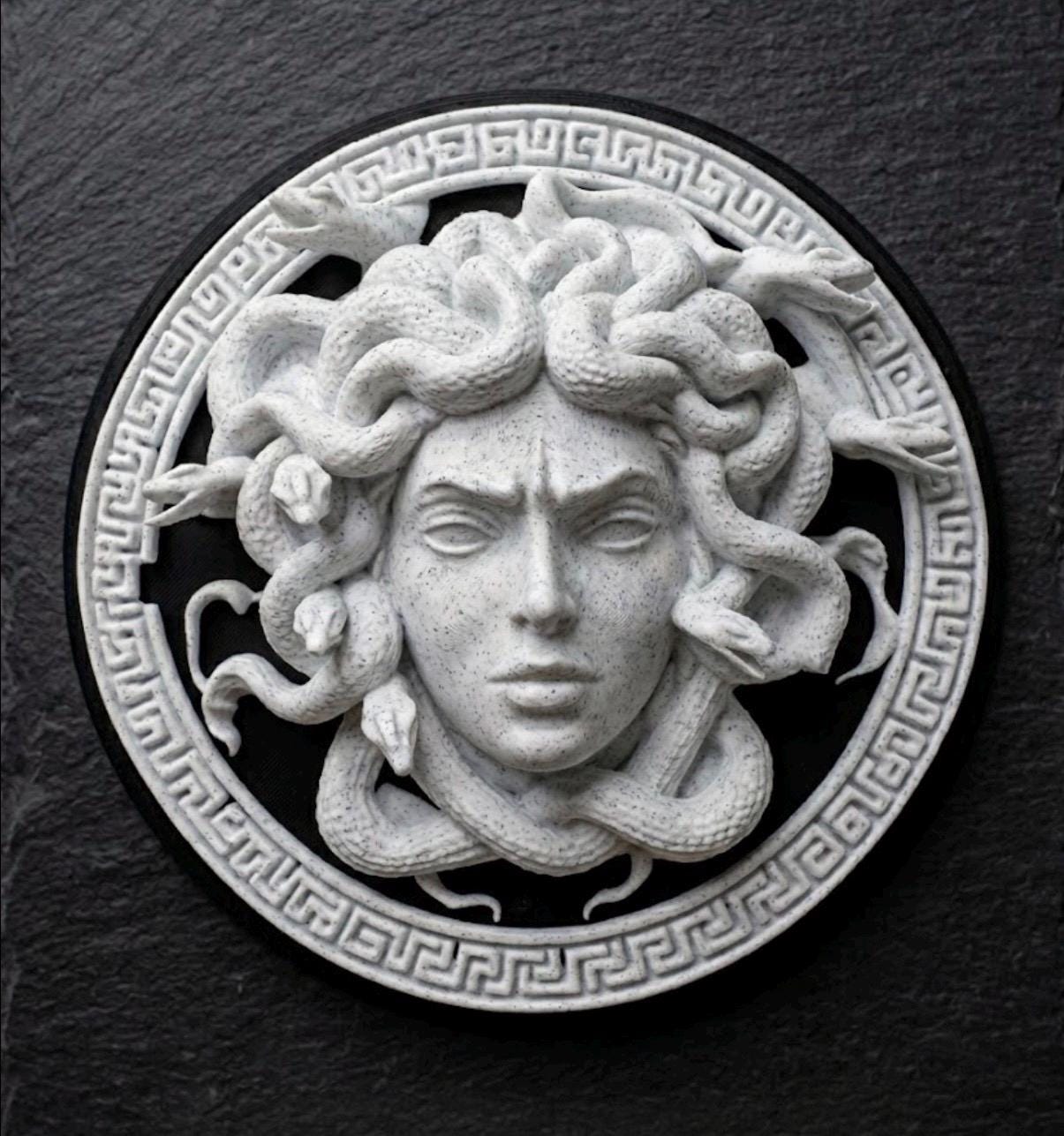Medusa Wall Art Gorgon Greek Mythology Sculpture Stone Style Gothic Home Decor Dark Academia Plaque Greek Myth Head Hanging