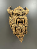 Viking Warrior Wall Sculpture | Horned Helmet Norse Berserker | Bearded Viking Statue | Valknut Wall Decor | Viking Gift for Him
