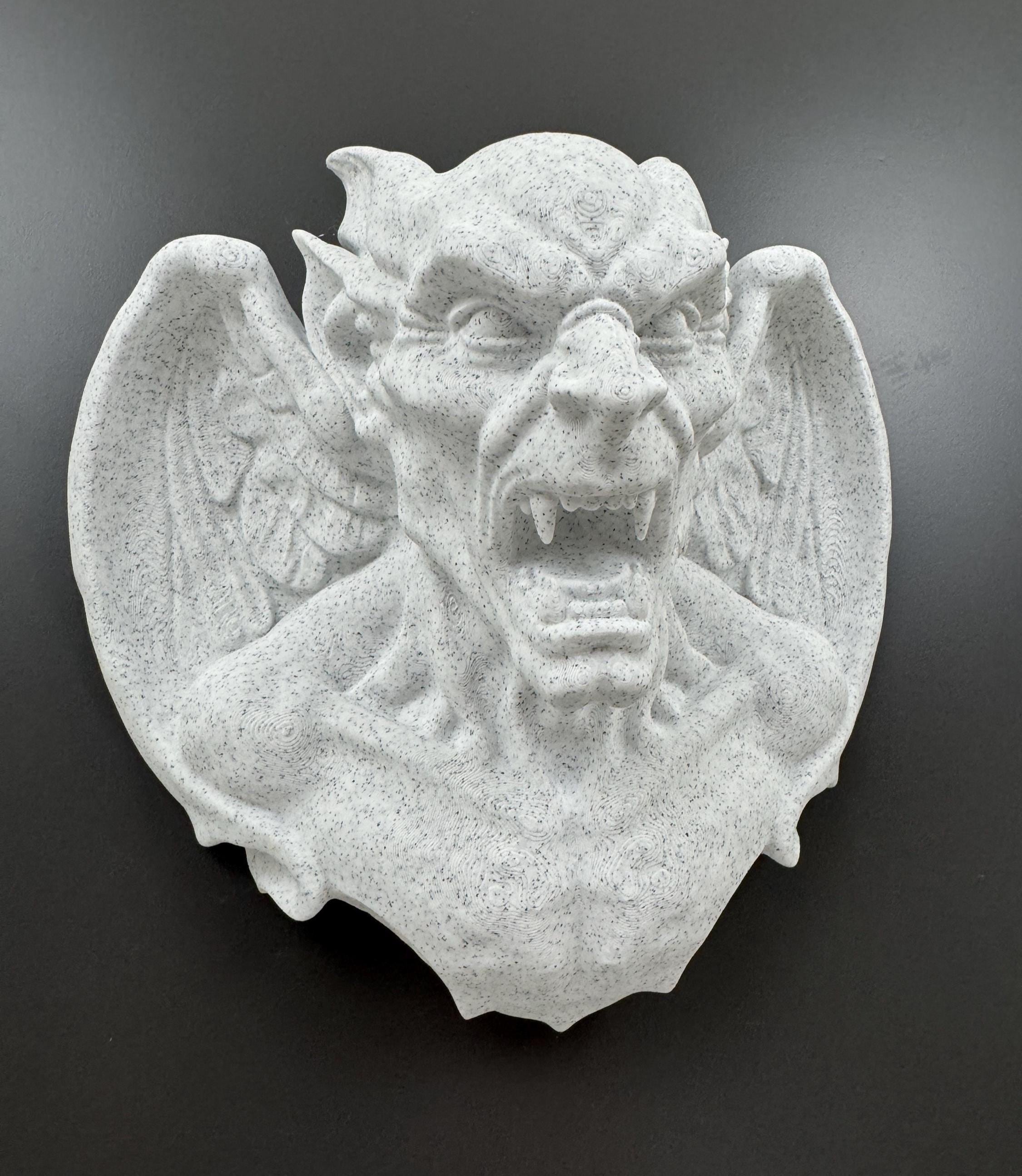 Gargoyle Wall Sculpture, Gothic Winged Demon Decor, Stone Wall Art, Hand Finished Gothic Gift