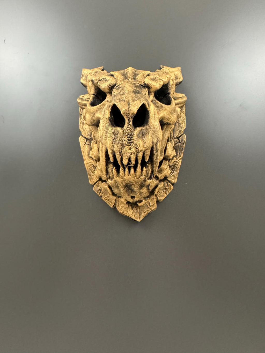 Dragon Skull Wall Mount | Gothic Fantasy Wall Decor | Mythical Beast Sculpture | Dark Academia Home Decor | Dragon Gift for Him