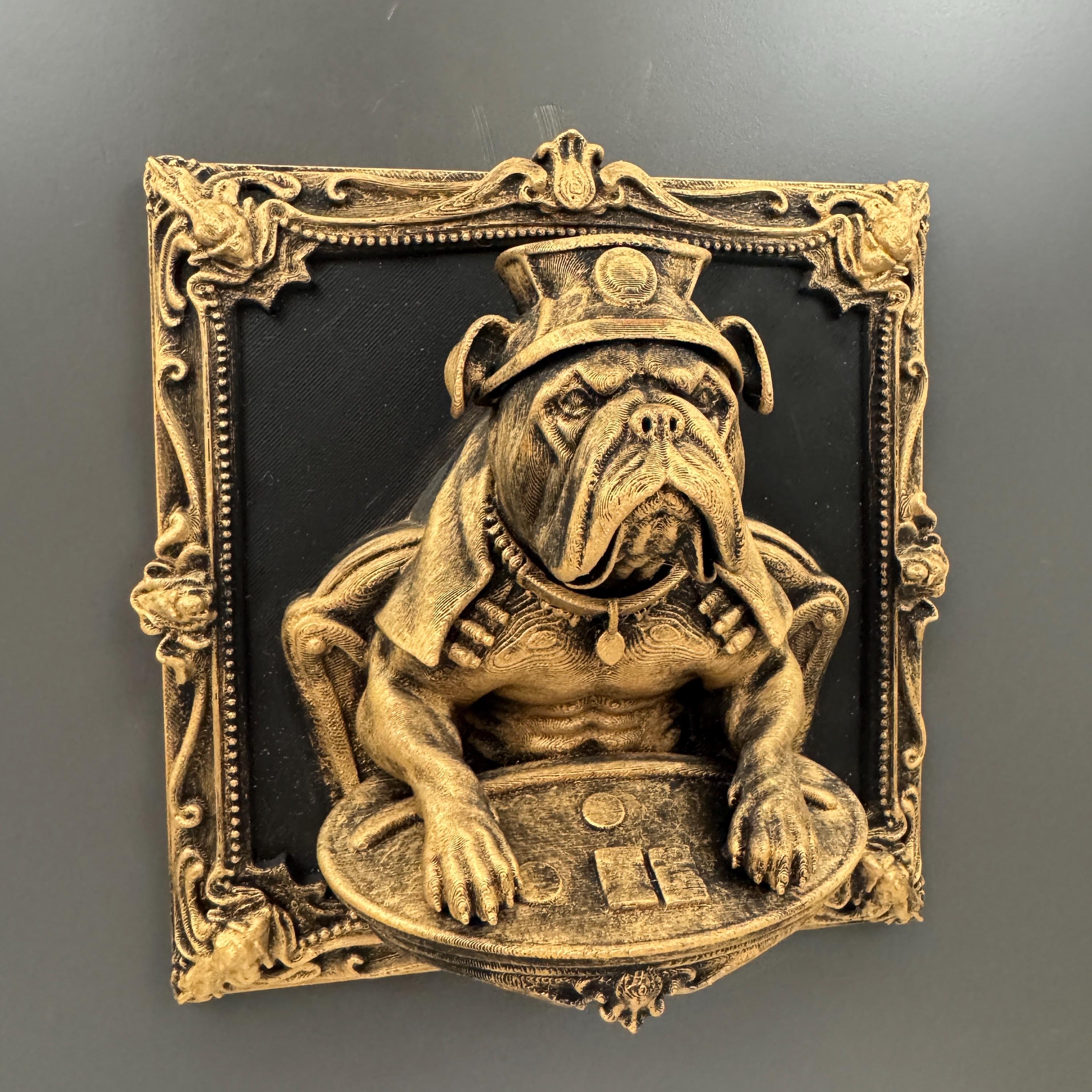 Bulldog Poker Wall Decor | Funny Dog Gambler Wall Art | French Bulldog Man Cave Decor | Poker Table Dog Sculpture | Bar Wall Gift
