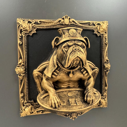 Bulldog Poker Wall Decor | Funny Dog Gambler Wall Art | French Bulldog Man Cave Decor | Poker Table Dog Sculpture | Bar Wall Gift
