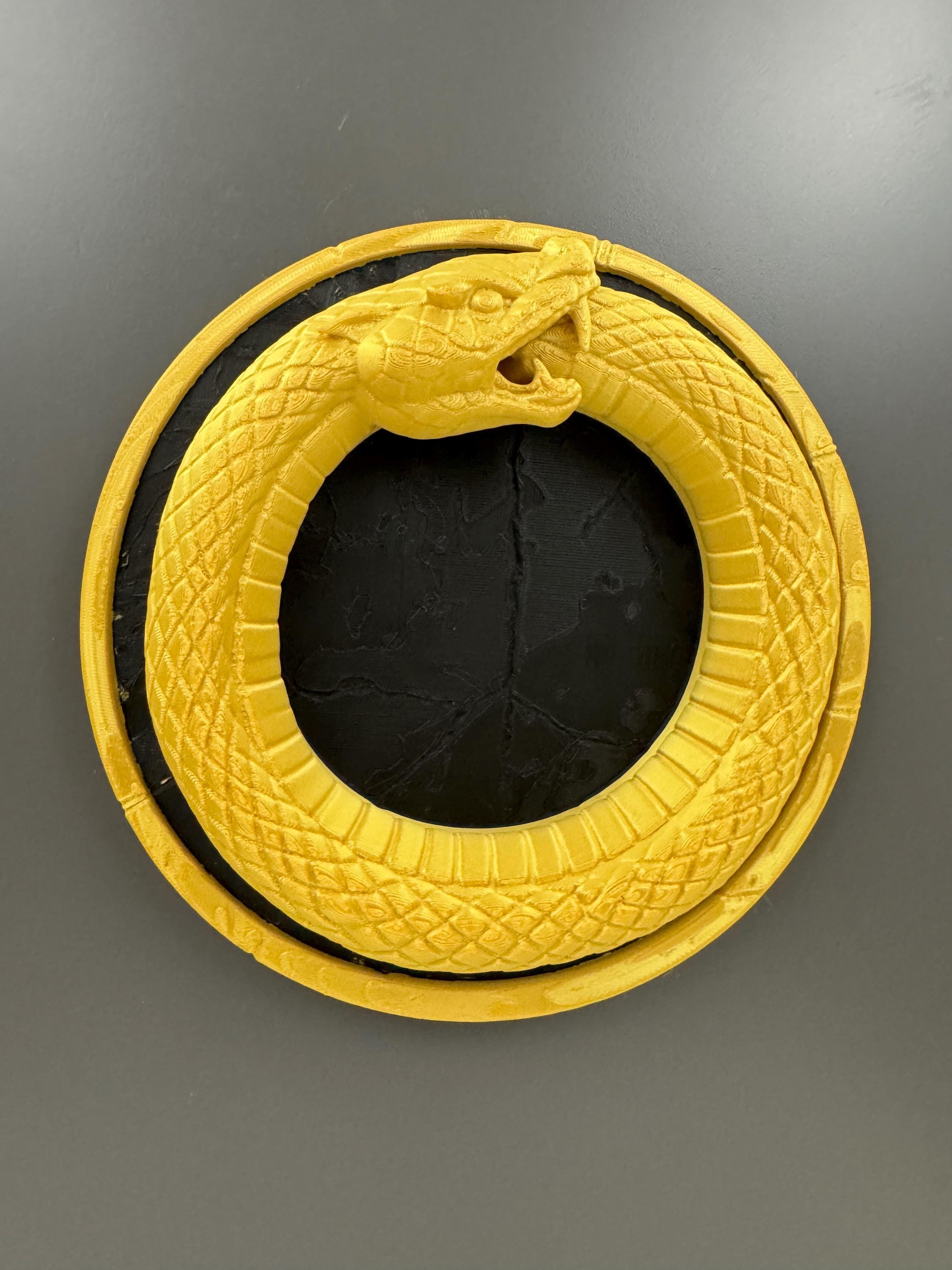 Ouroboros Wall Sculpture | Snake Eating Tail Wall Art | Alchemy Symbol Decor | Mystical Gold Snake Plaque | Gothic Witchy Wall Decor