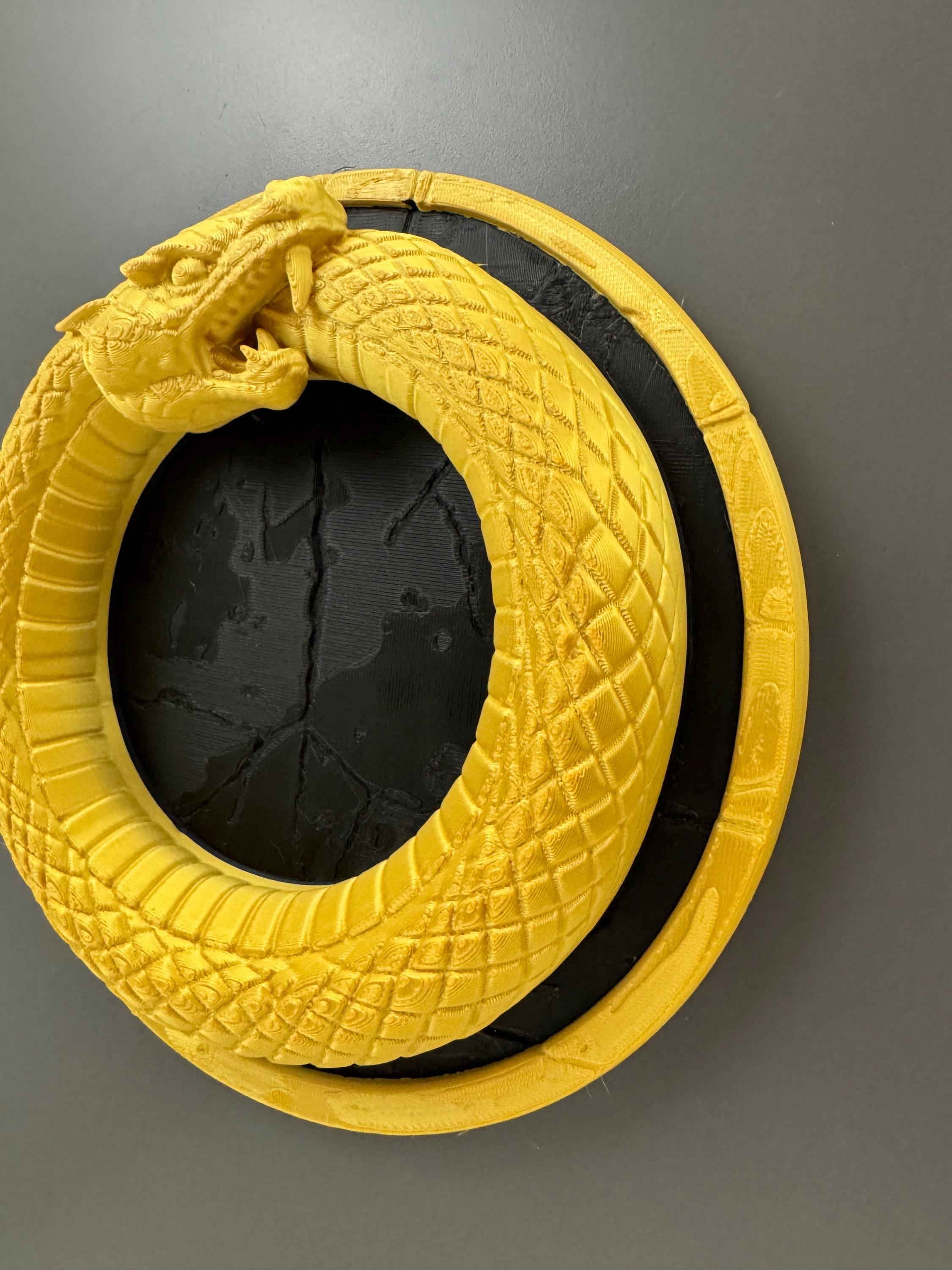 Ouroboros Wall Sculpture | Snake Eating Tail Wall Art | Alchemy Symbol Decor | Mystical Gold Snake Plaque | Gothic Witchy Wall Decor