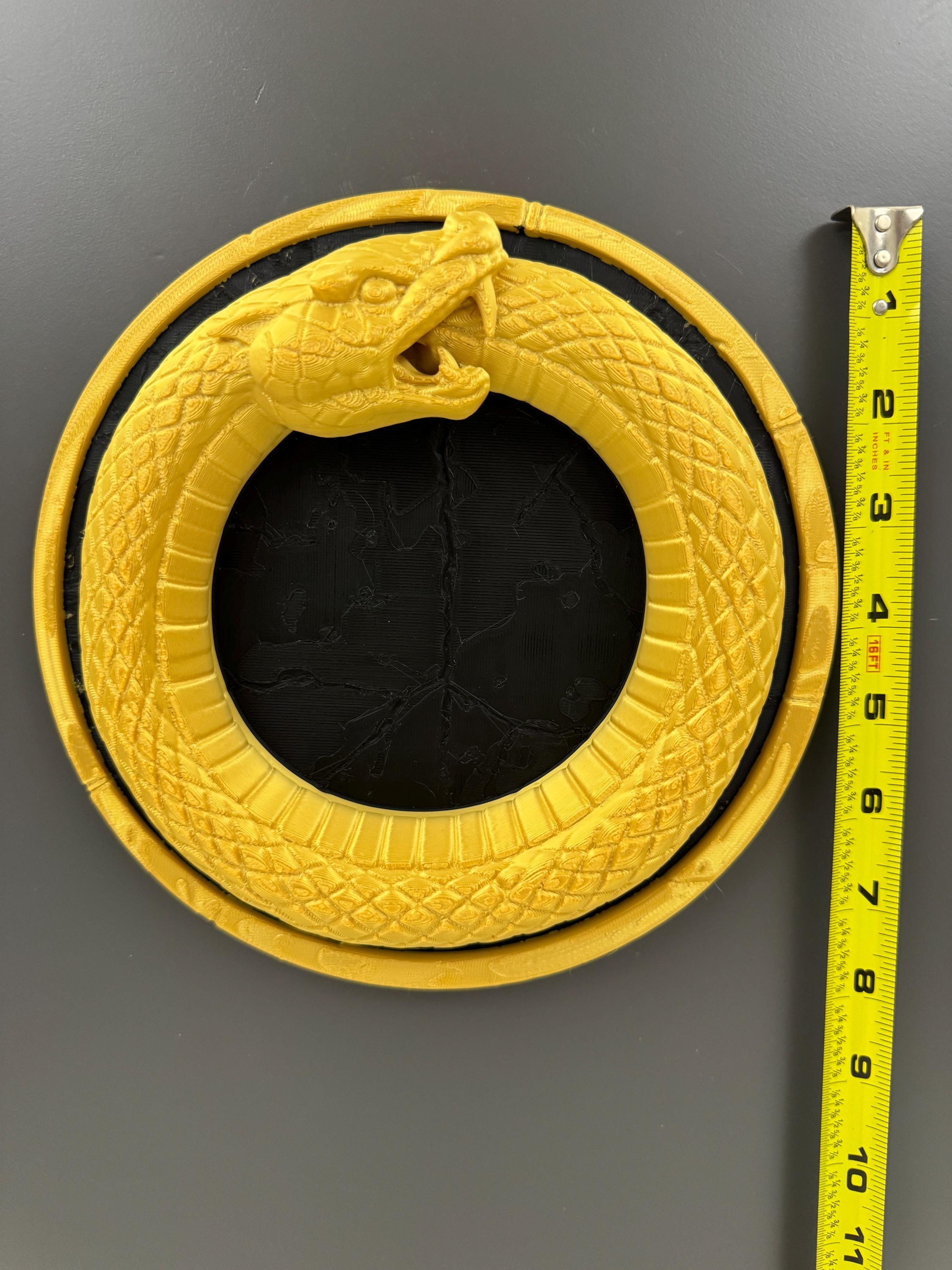 Ouroboros Wall Sculpture | Snake Eating Tail Wall Art | Alchemy Symbol Decor | Mystical Gold Snake Plaque | Gothic Witchy Wall Decor