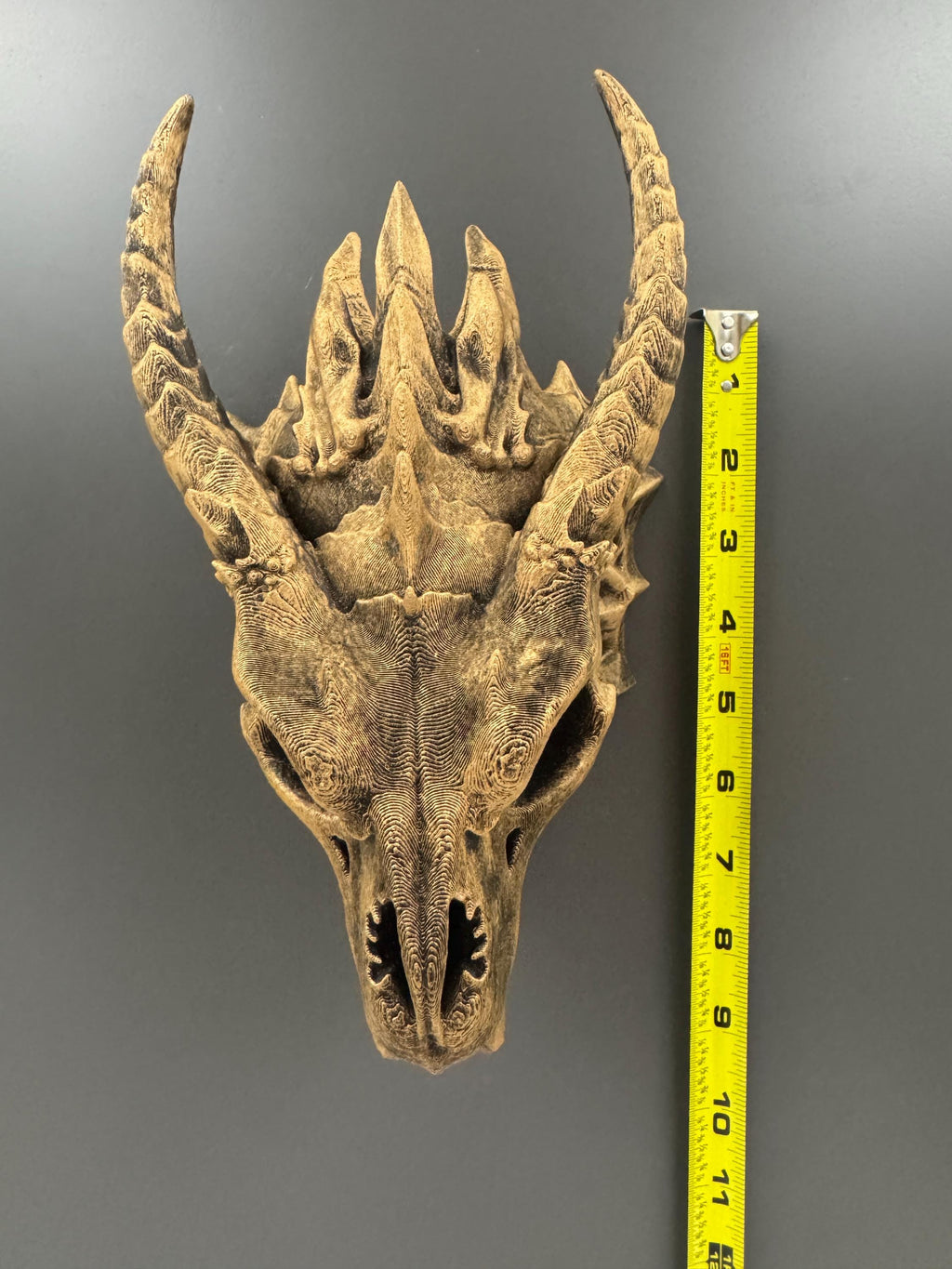 Dragon Skull Wall Mount | Gothic Fantasy Skull Wall Decor | Dragon Wall Art | Man Cave Gift for Him