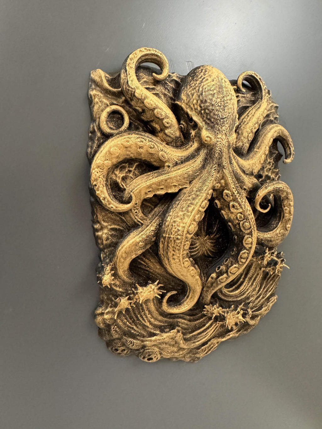 Kraken Octopus Wall Sculpture | Nautical Ocean Wall Art | Dark Coastal Decor | Gothic Sea Creature | Statement Man Cave Wall Piece