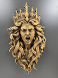 Crowned Medusa Wall Sculpture | Screaming Gorgon Queen | Gothic Snake Hair Wall Art | Dark Mythology Decor | Medusa Crown Gift
