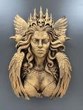Morrigan Wall Sculpture | Celtic Goddess Bust | Gothic Wall Decor | Dark Mythology Art | Witch Gift for Her