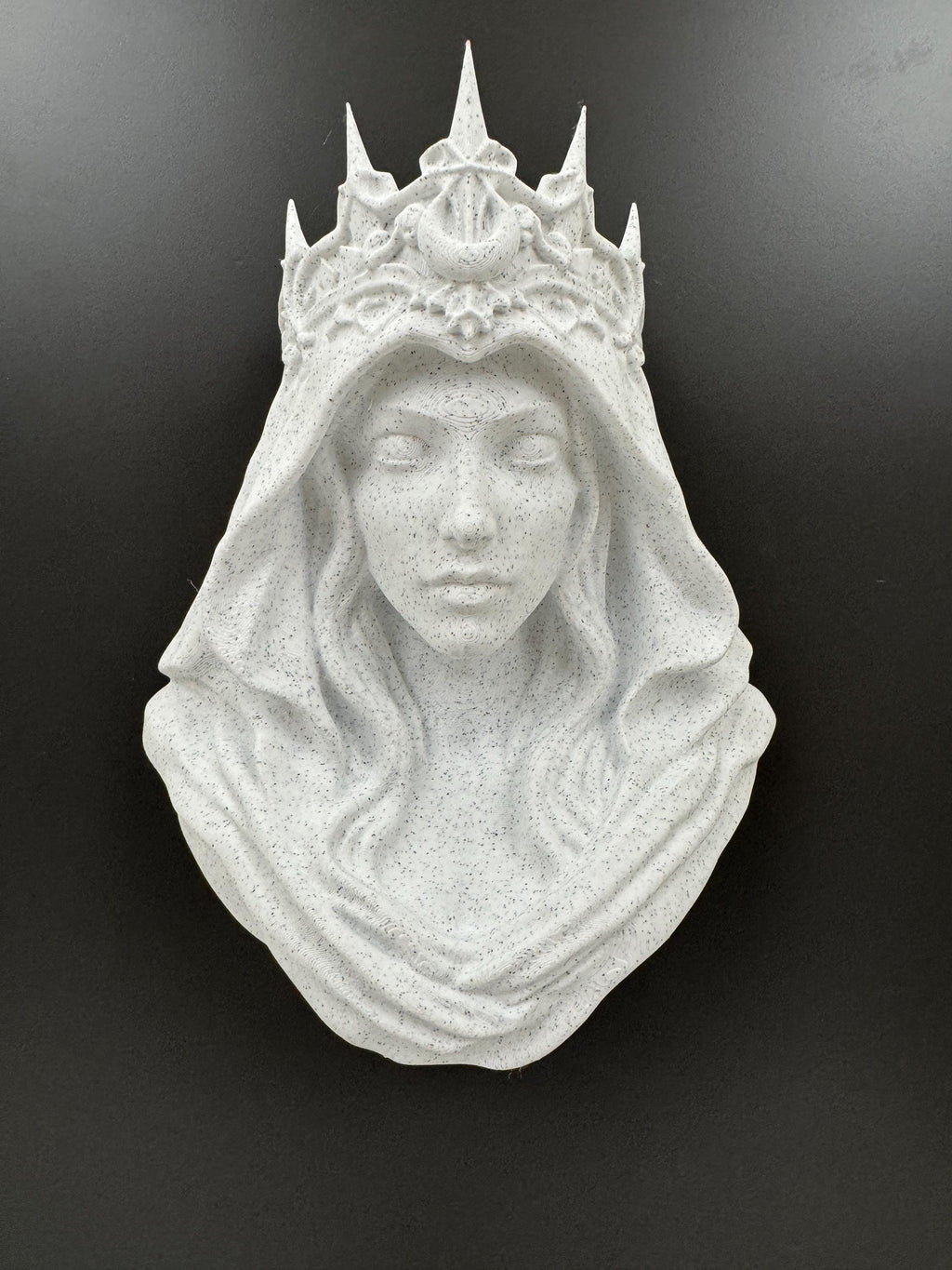 Moon Goddess Wall Bust | Gothic Crown Sculpture | Witchy Wall Decor | Dark Goddess Home Decor | Celestial Fantasy Art Gift