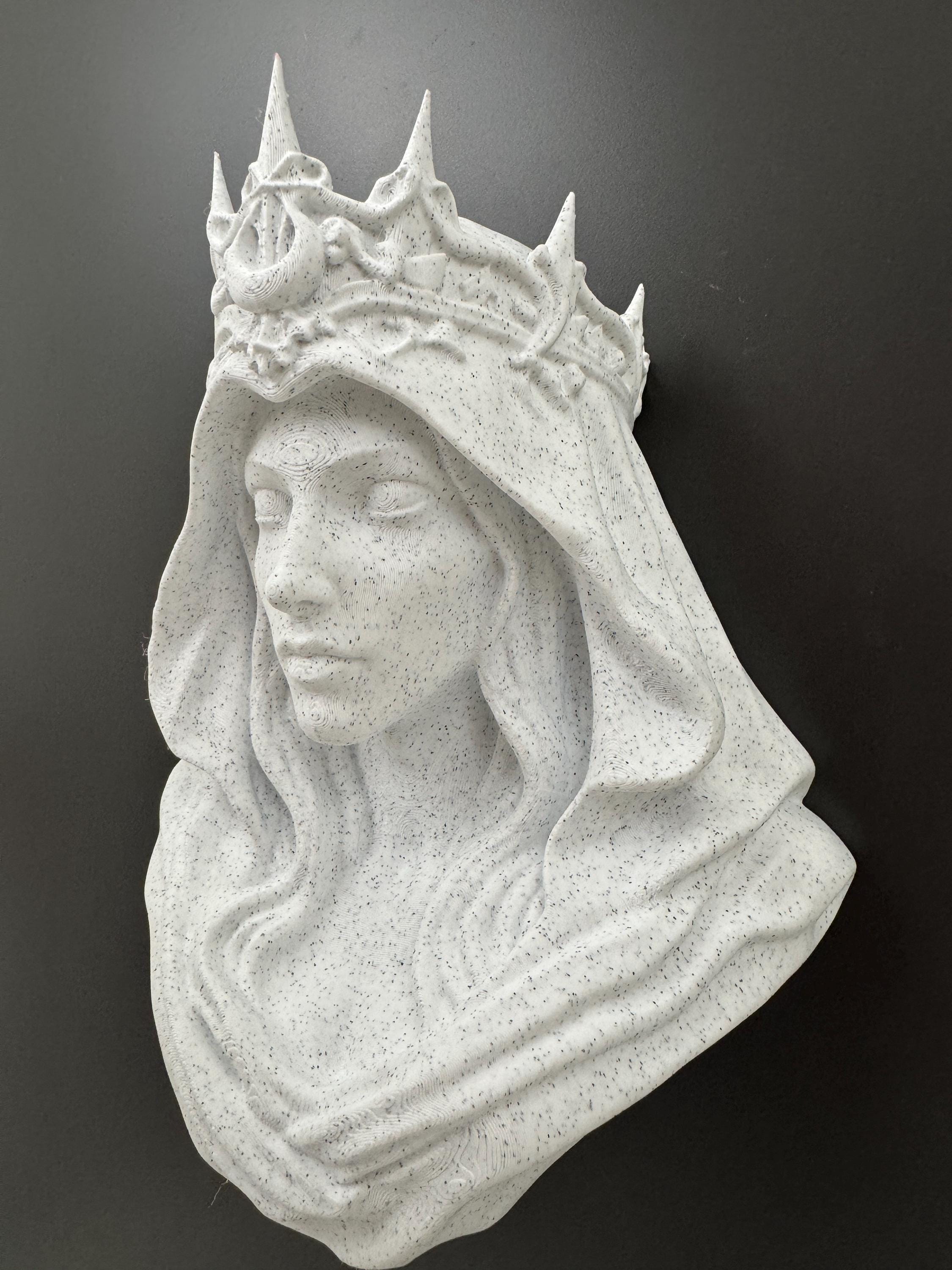 Moon Goddess Wall Bust | Gothic Crown Sculpture | Witchy Wall Decor | Dark Goddess Home Decor | Celestial Fantasy Art Gift