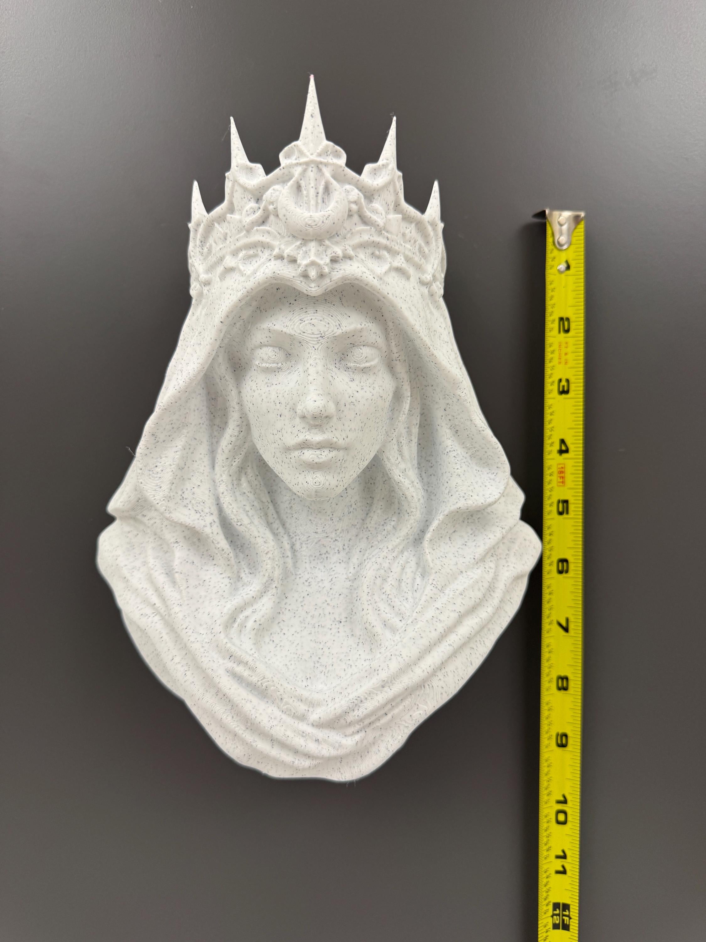 Moon Goddess Wall Bust | Gothic Crown Sculpture | Witchy Wall Decor | Dark Goddess Home Decor | Celestial Fantasy Art Gift