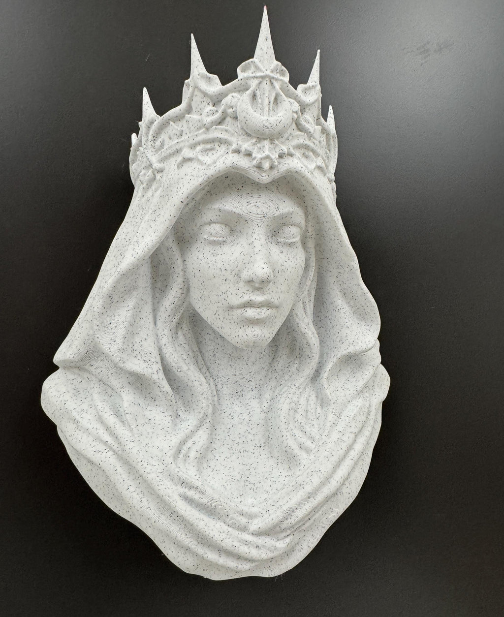 Moon Goddess Wall Bust | Gothic Crown Sculpture | Witchy Wall Decor | Dark Goddess Home Decor | Celestial Fantasy Art Gift