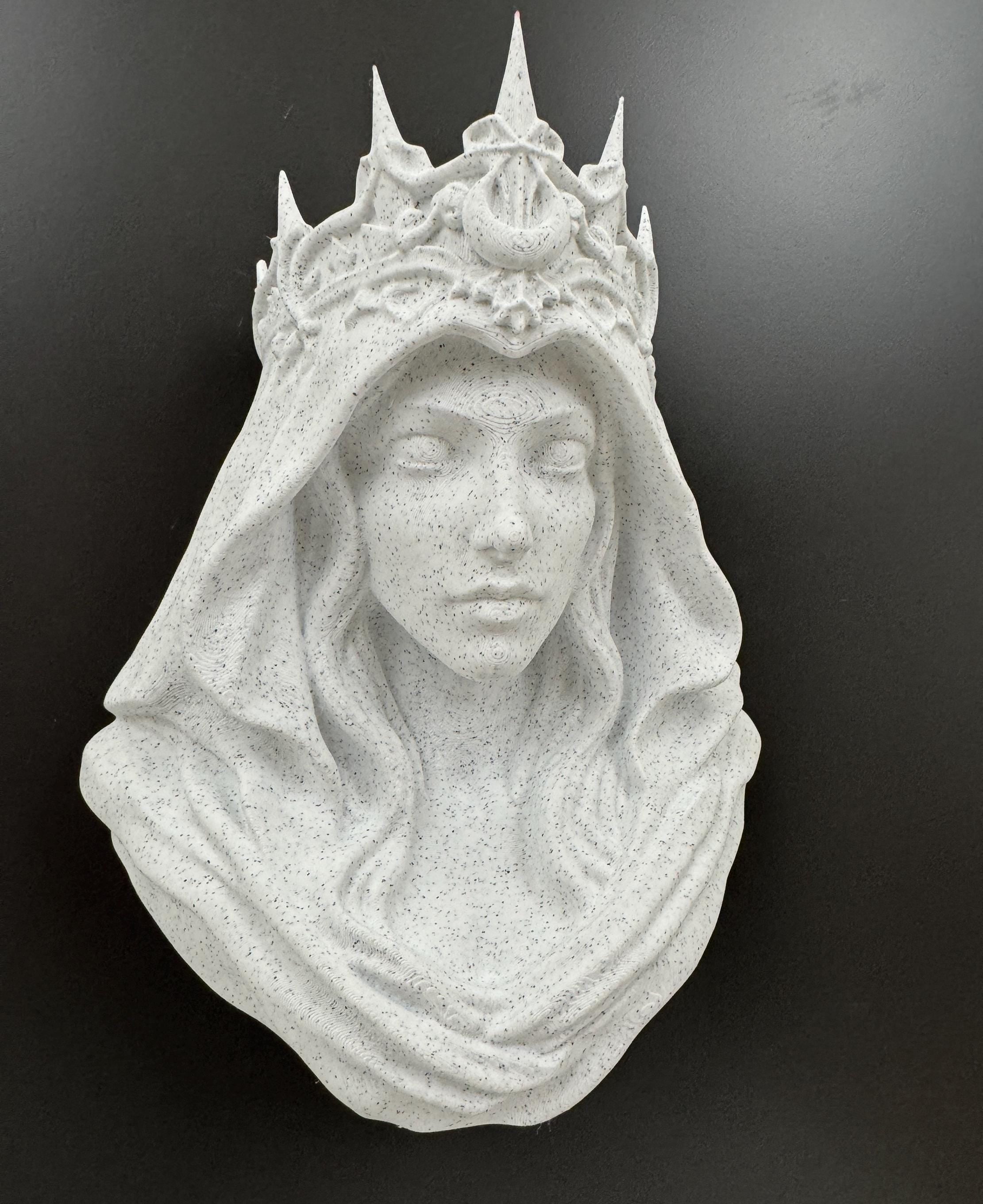Moon Goddess Wall Bust | Gothic Crown Sculpture | Witchy Wall Decor | Dark Goddess Home Decor | Celestial Fantasy Art Gift