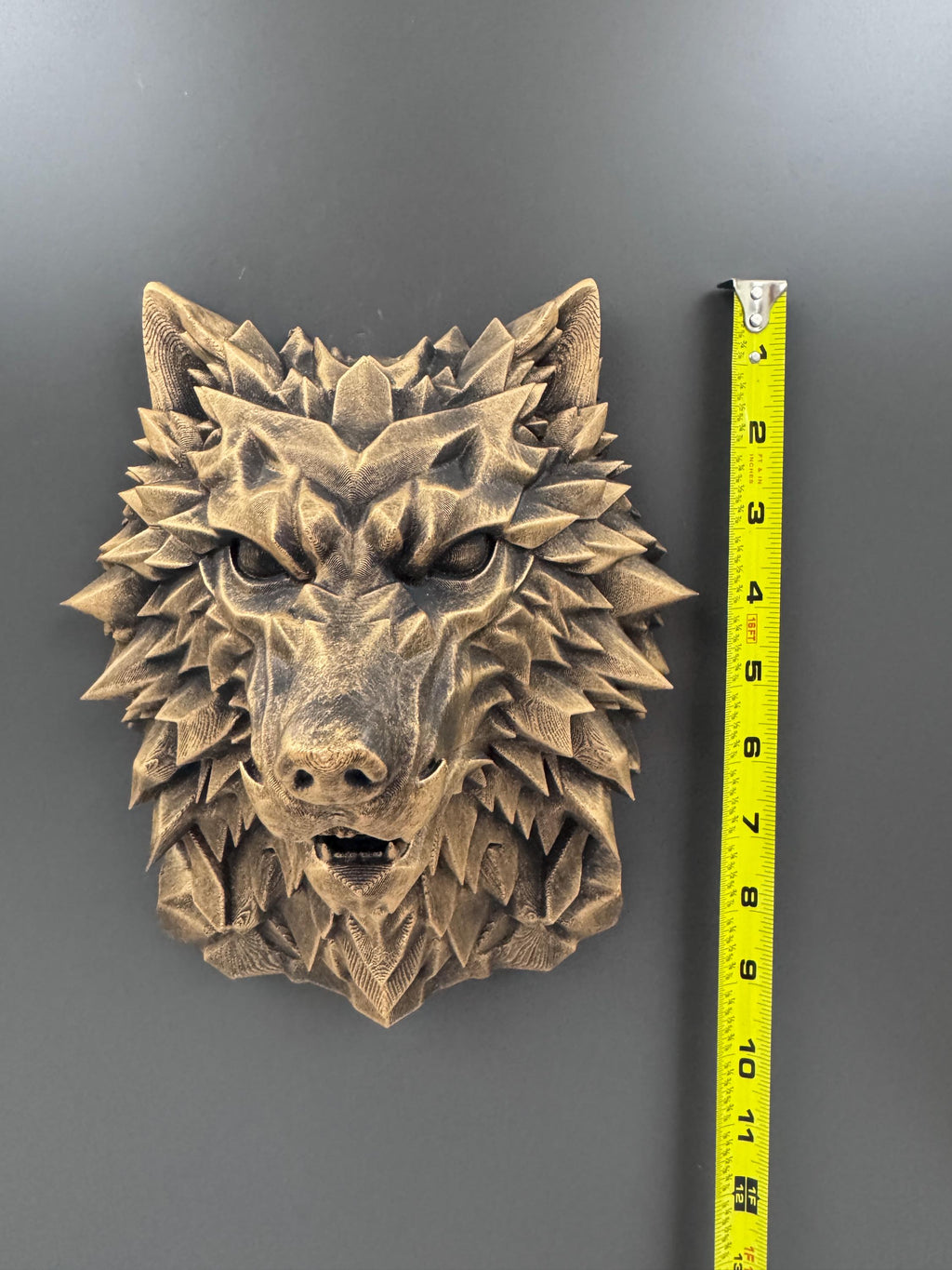Wolf Head Wall Sculpture | Geometric Snarling Wolf Art | Gothic Animal Bust | Dark Fantasy Decor | Man Cave Gift for Him