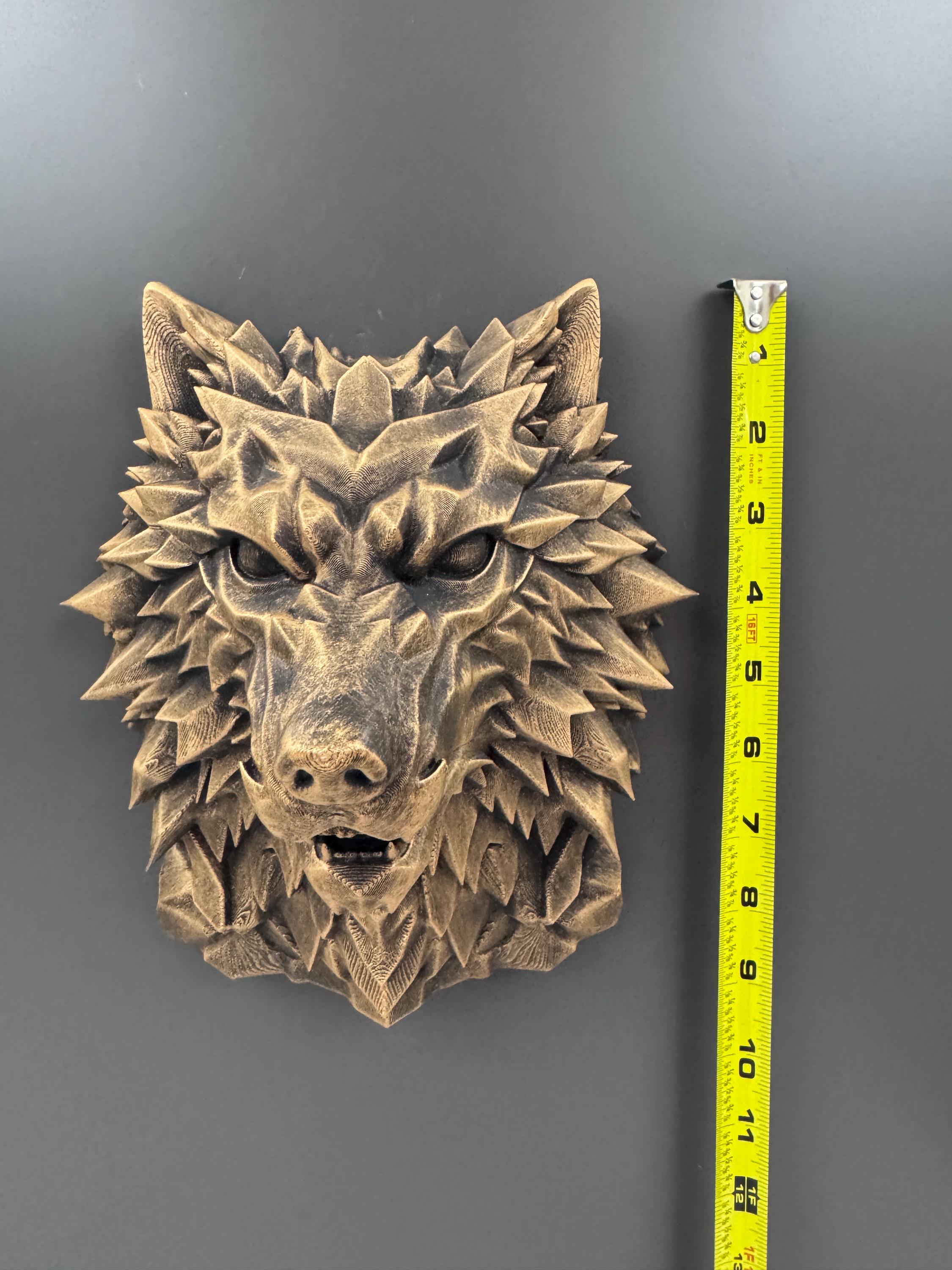 Wolf Head Wall Sculpture | Geometric Snarling Wolf Art | Gothic Animal Bust | Dark Fantasy Decor | Man Cave Gift for Him