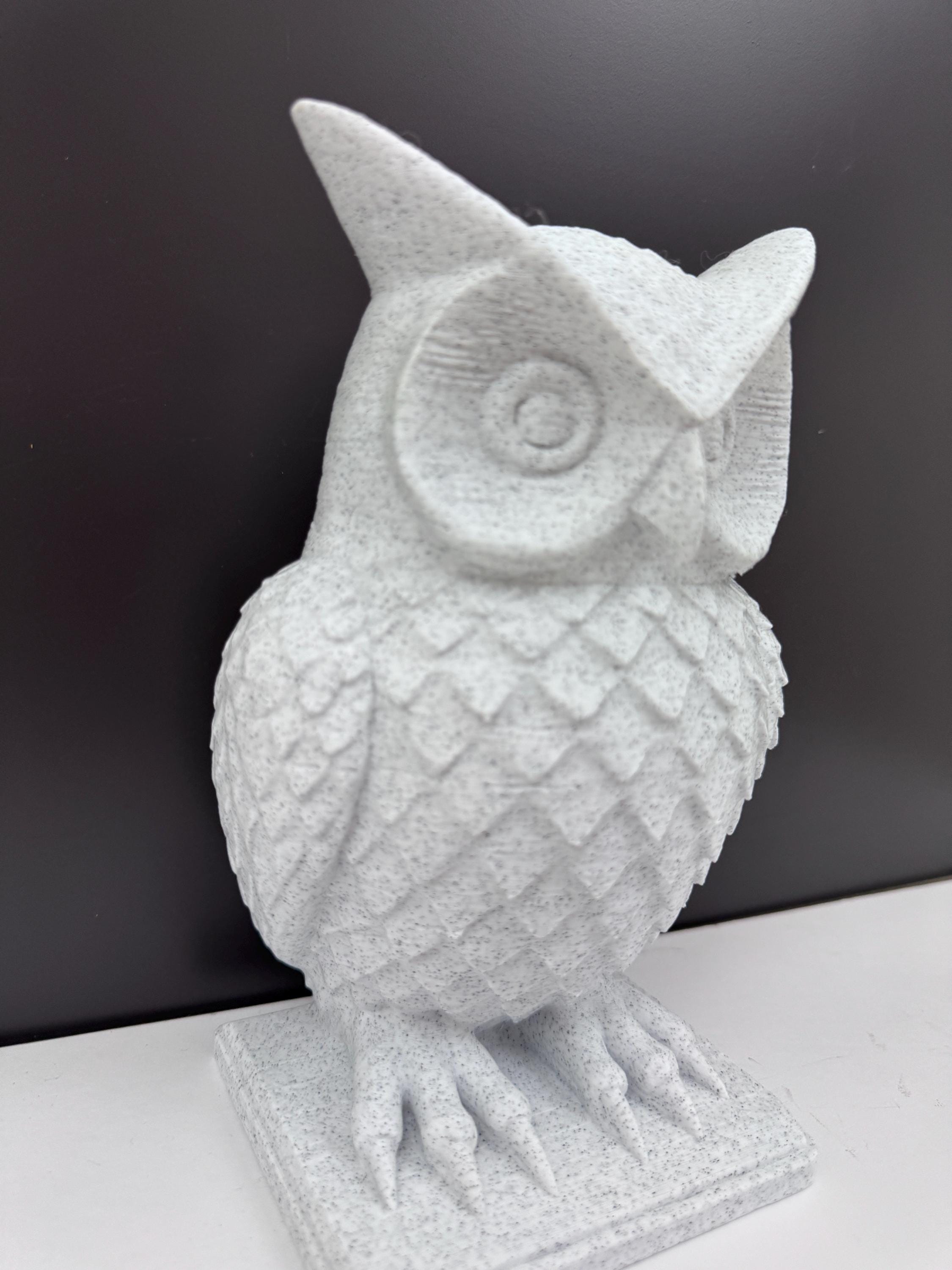 Modern Owl Statue | Owl Figurine Home Decor | Marble Owl Sculpture | Owl Desktop Art | Bird Figurine Gift | Large Owl Statue Display