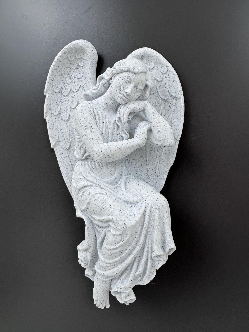 Resting Angel Wall Sculpture | Memorial Sympathy Gift | Bereavement Wall Art | Peaceful Spirit Home Decor | Remembrance Wall Hanging