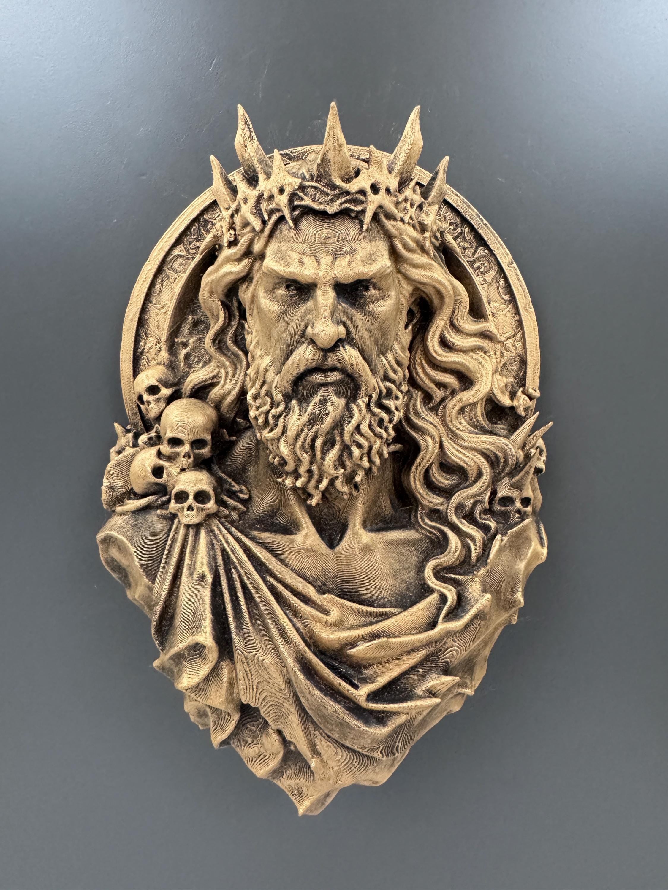 Hades Wall Sculpture | Greek God Underworld Bust | Dark Mythology Relief | Gothic Skull Plaque | Fantasy Home Accent | Unique Gift for Him