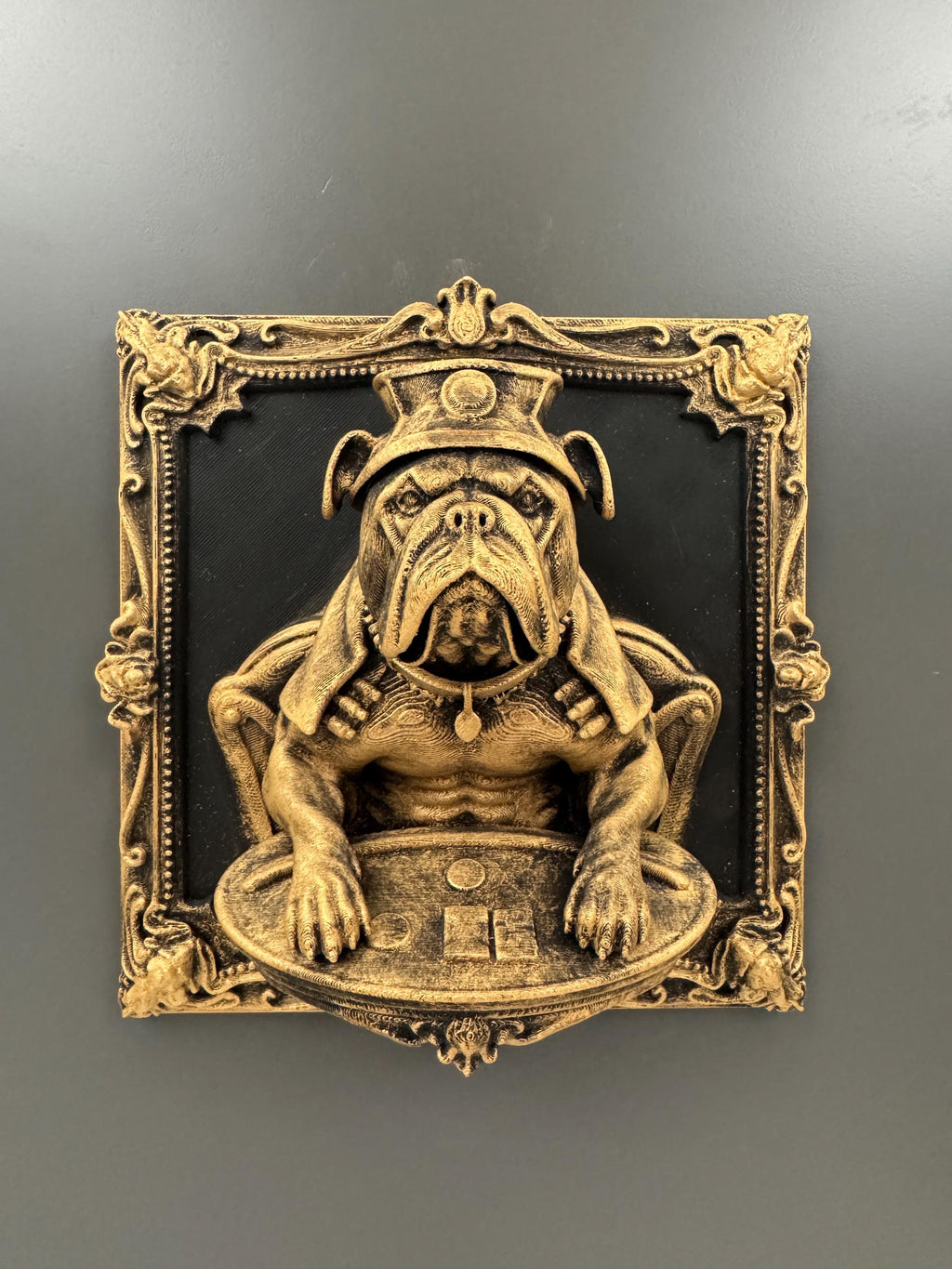 Bulldog Poker Wall Decor | Funny Dog Gambler Wall Art | French Bulldog Man Cave Decor | Poker Table Dog Sculpture | Bar Wall Gift