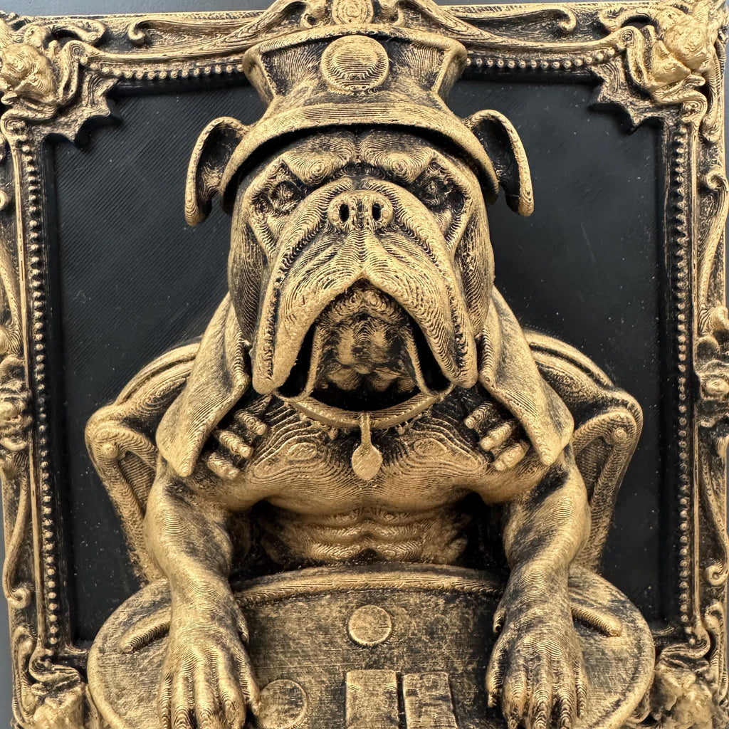 Bulldog Poker Wall Decor | Funny Dog Gambler Wall Art | French Bulldog Man Cave Decor | Poker Table Dog Sculpture | Bar Wall Gift