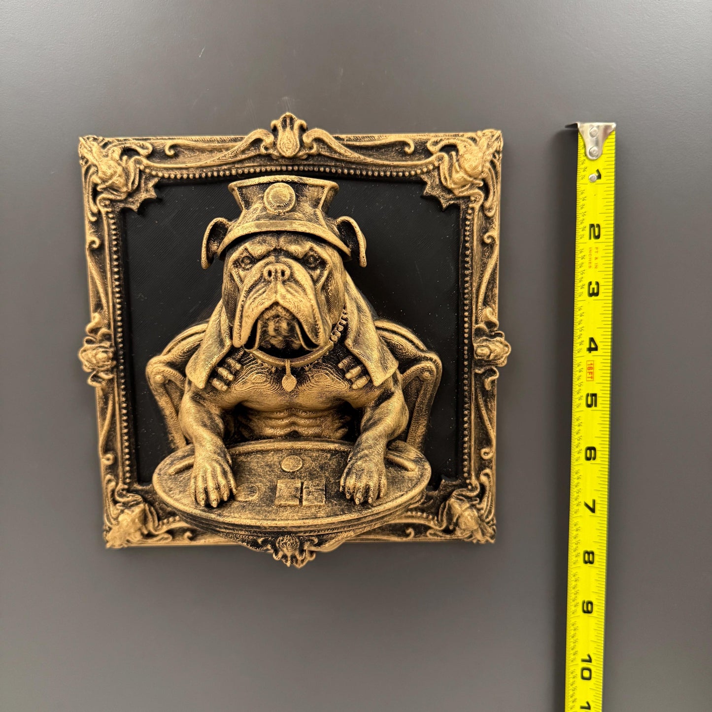 Bulldog Poker Wall Decor | Funny Dog Gambler Wall Art | French Bulldog Man Cave Decor | Poker Table Dog Sculpture | Bar Wall Gift