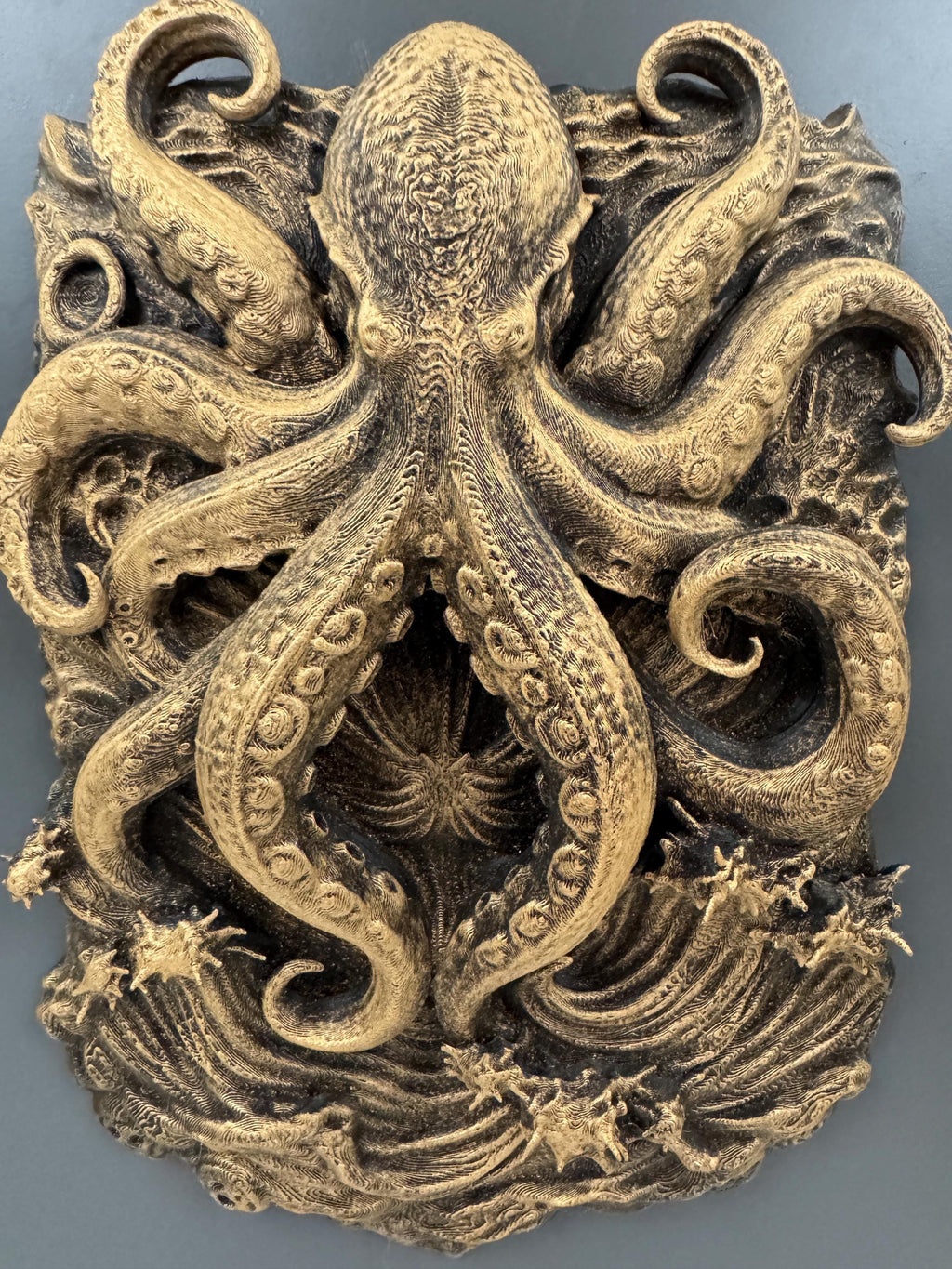 Kraken Octopus Wall Sculpture | Nautical Ocean Wall Art | Dark Coastal Decor | Gothic Sea Creature | Statement Man Cave Wall Piece