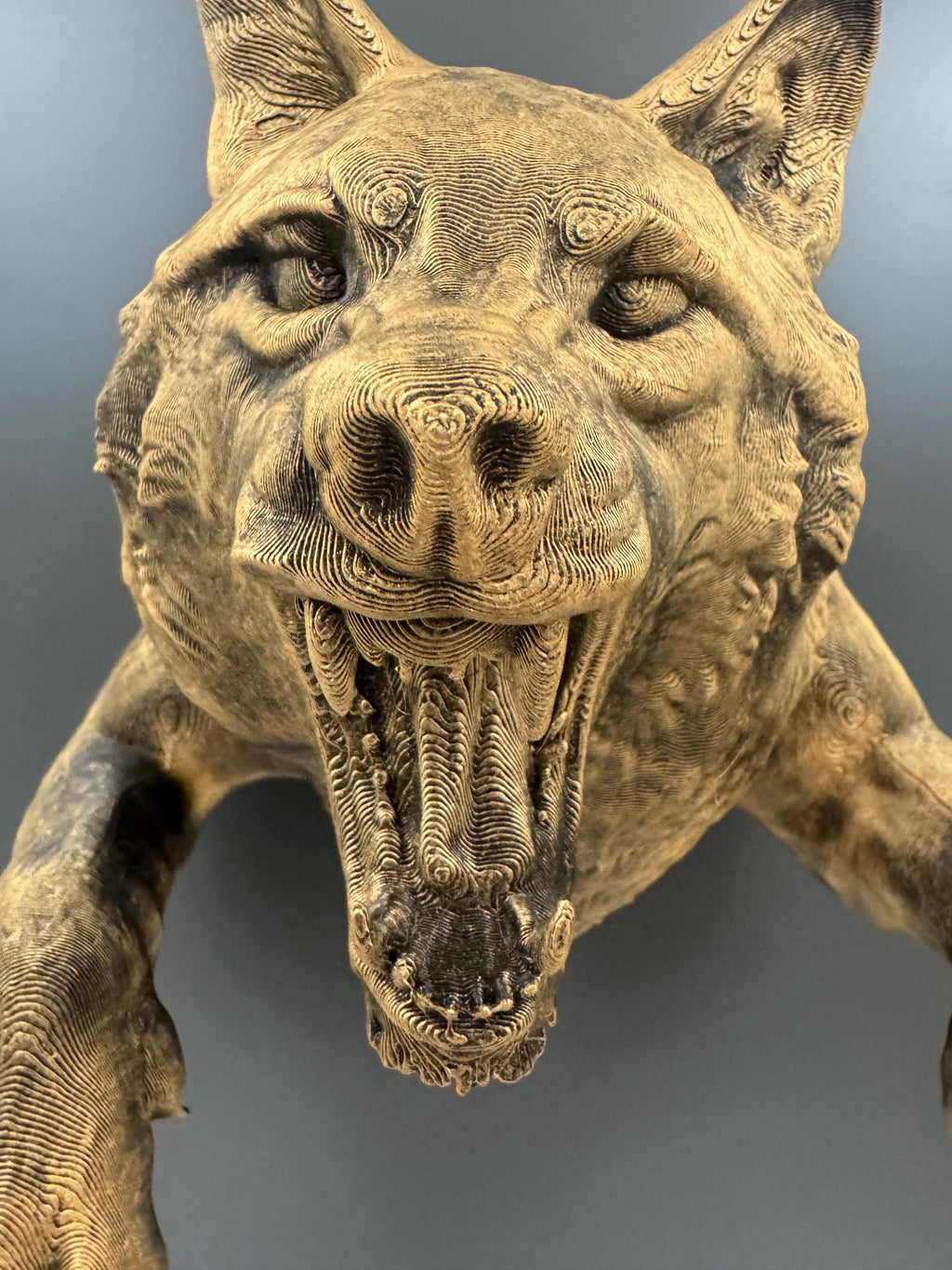 Wolf Head Wall Sculpture | Breaking Through Wall Design | Animal Wall Art | Rustic Wolf Decor | Man Cave Wolf Hanging | Gothic Wolf Gift