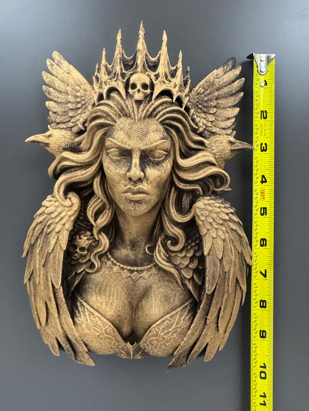 Morrigan Wall Sculpture | Celtic Goddess Bust | Gothic Wall Decor | Dark Mythology Art | Witch Gift for Her