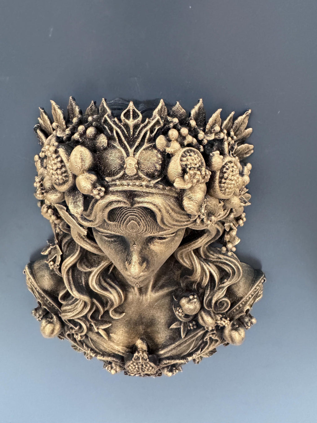 Persephone Wall Sculpture | Pomegranate Goddess Bust | Queen of Underworld Decor | Greek Mythology Wall Art | Dark Academia Gift