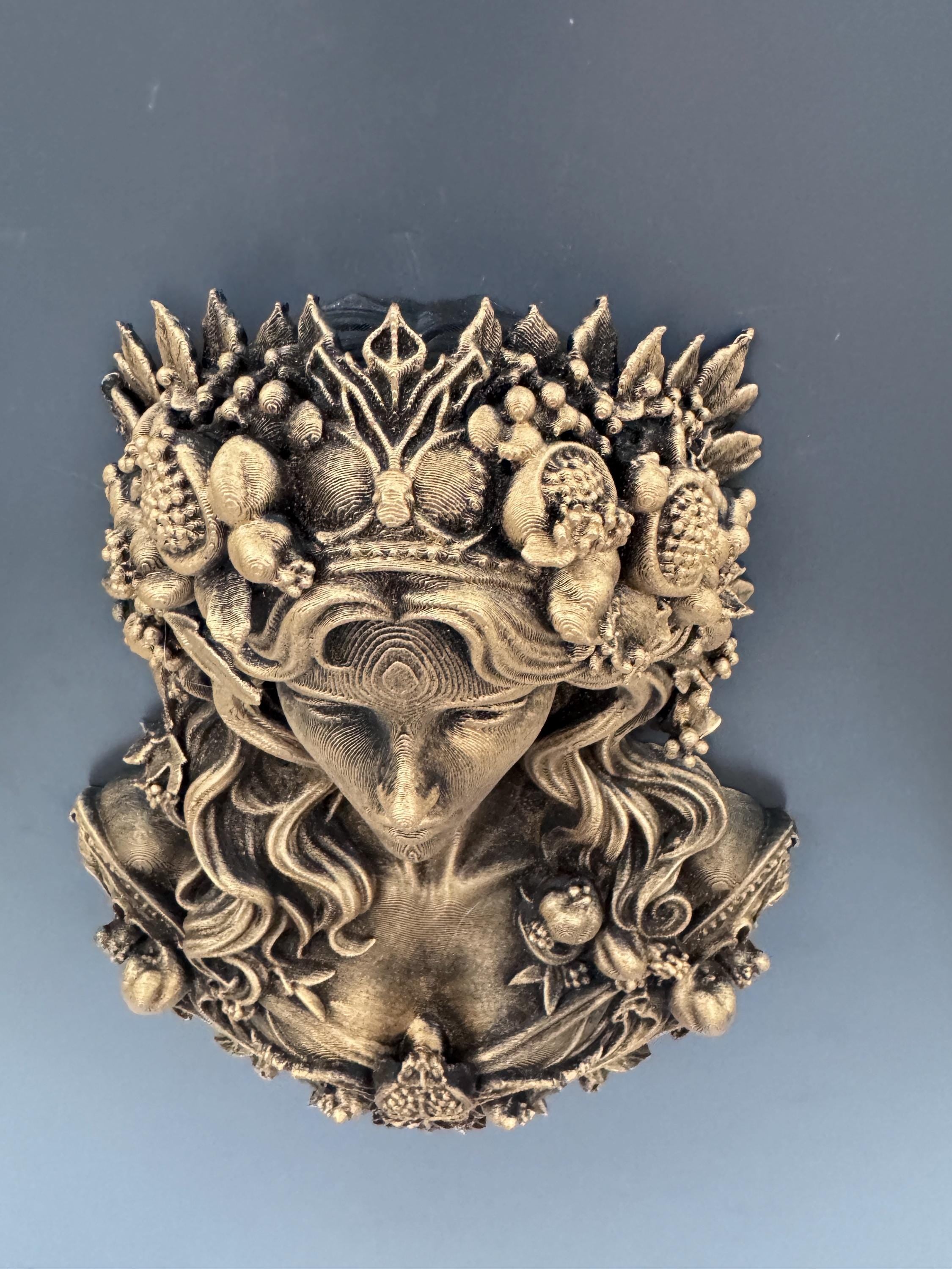 Persephone Wall Sculpture | Pomegranate Goddess Bust | Queen of Underworld Decor | Greek Mythology Wall Art | Dark Academia Gift